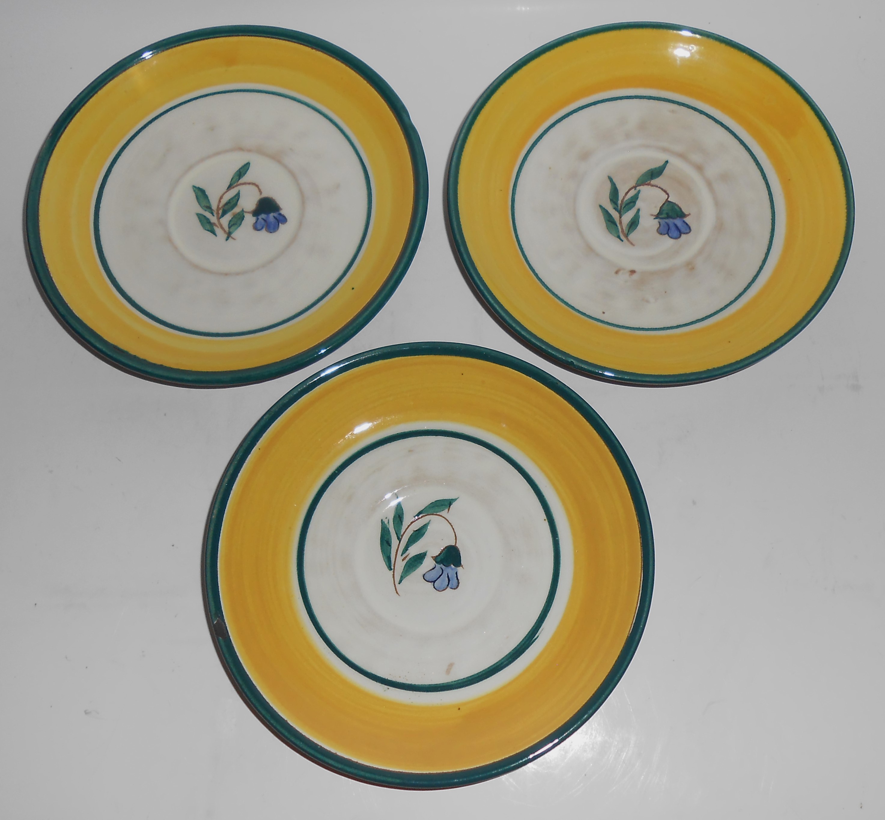 Stangl Pottery Terra Rose Flora Set/3 Saucers