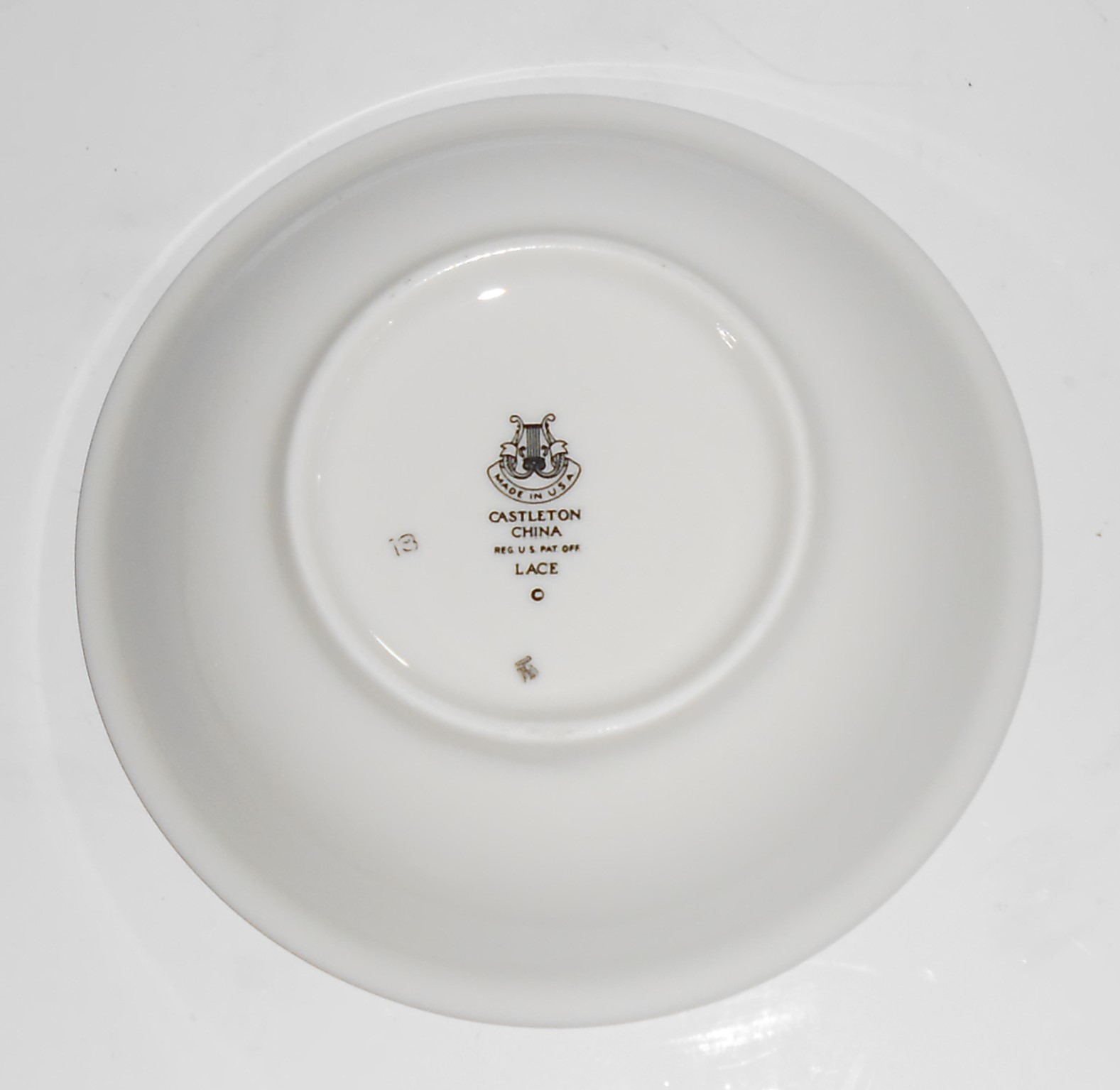 Castleton China Platinum Lace Fruit Bowl