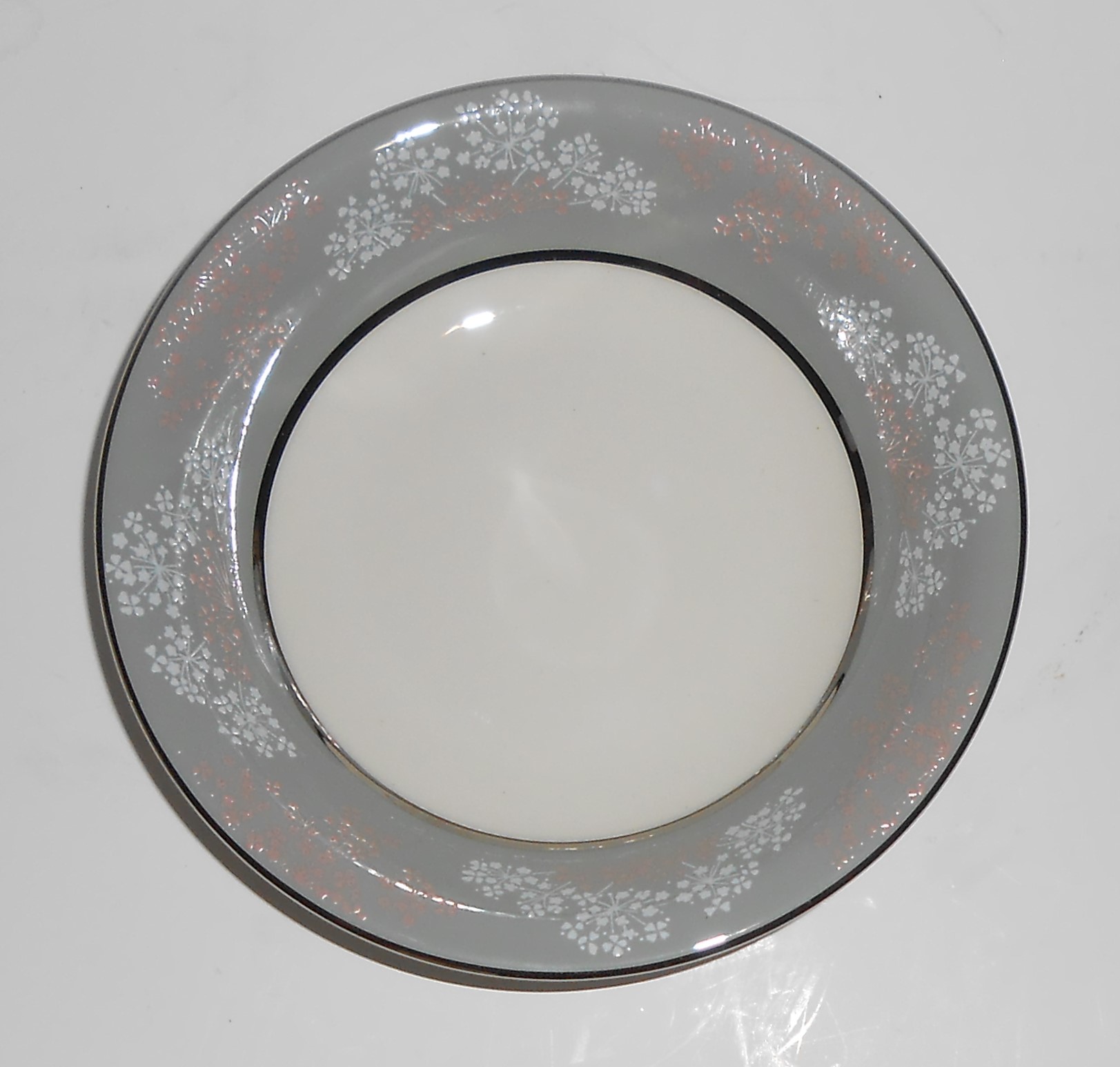 Castleton China Platinum Lace Fruit Bowl