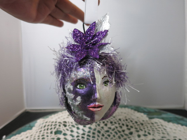 December Mardi Gras Mask Face Ornament