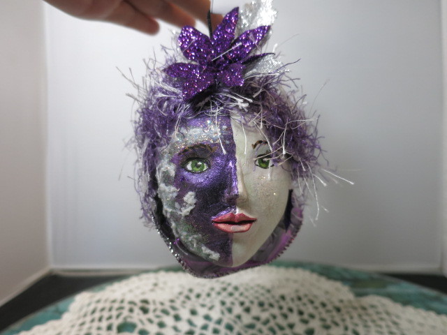 December Mardi Gras Mask Face Ornament