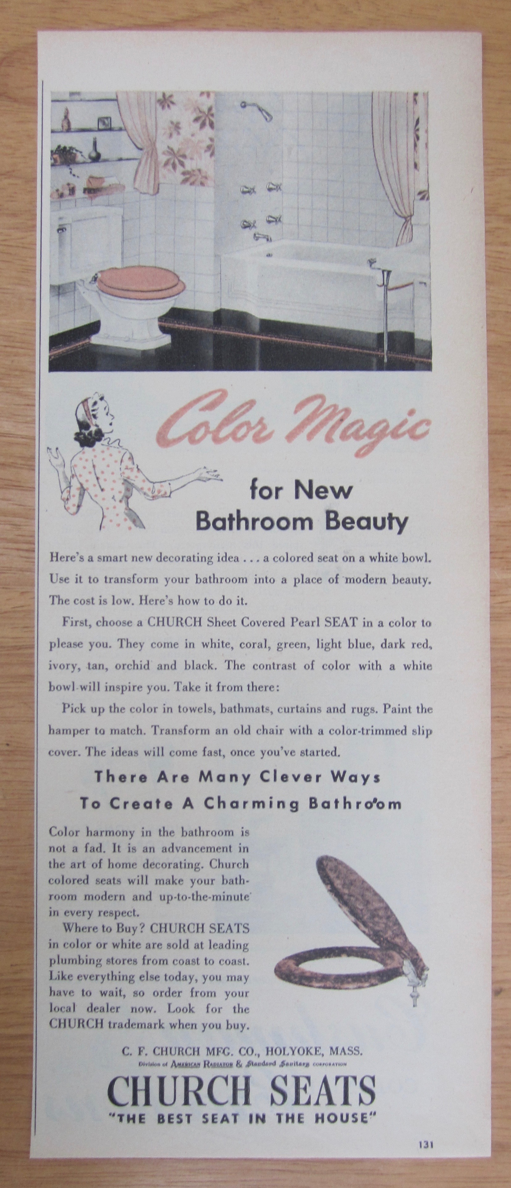 1946 Church Seats with Color Magic Toilet Seats