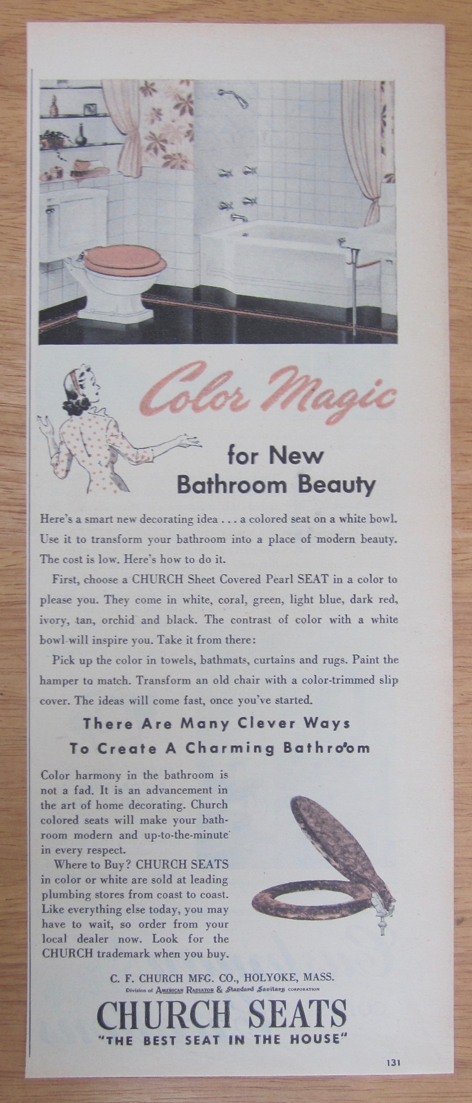1946 Church Seats with Color Magic Toilet Seats