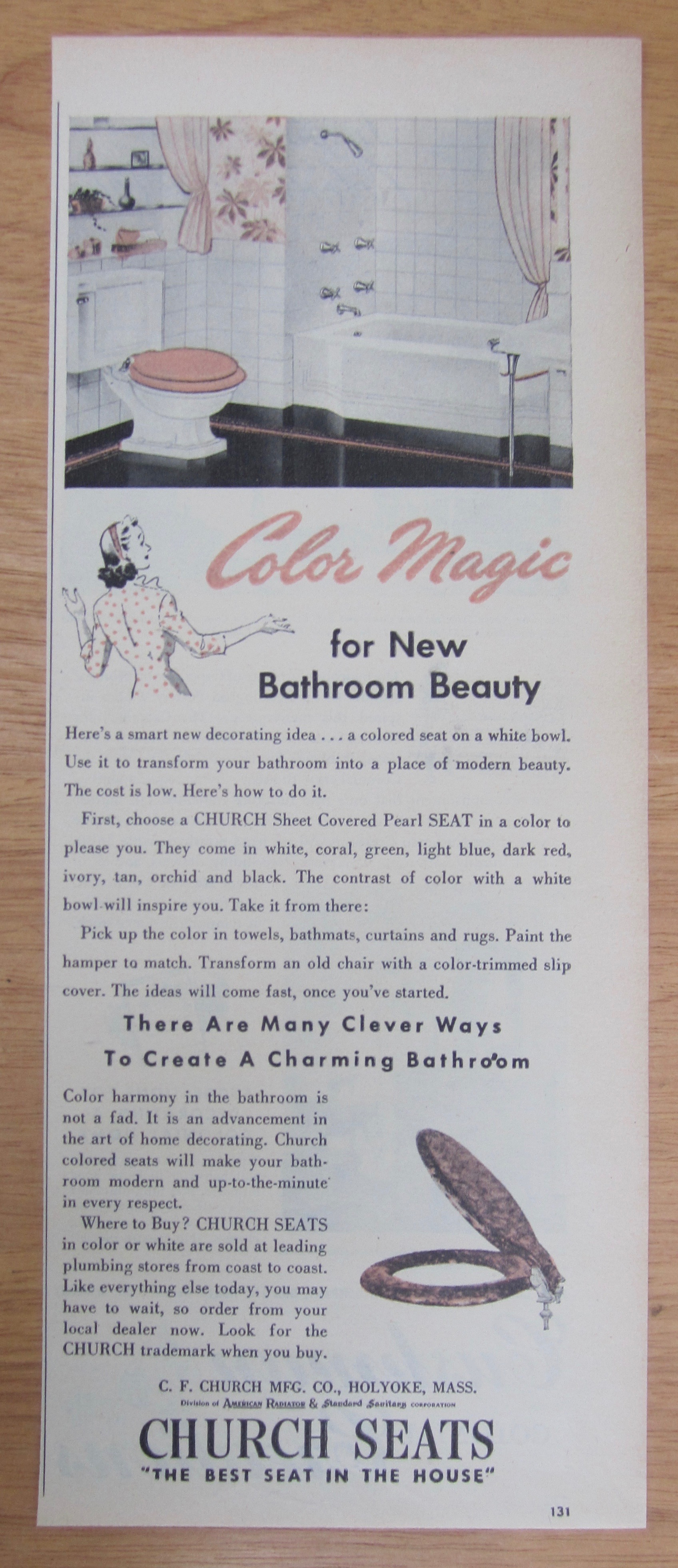 1946 Church Seats with Color Magic Toilet Seats