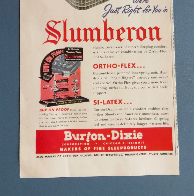 1951 Slumberon Mattress with the Comfort Twins