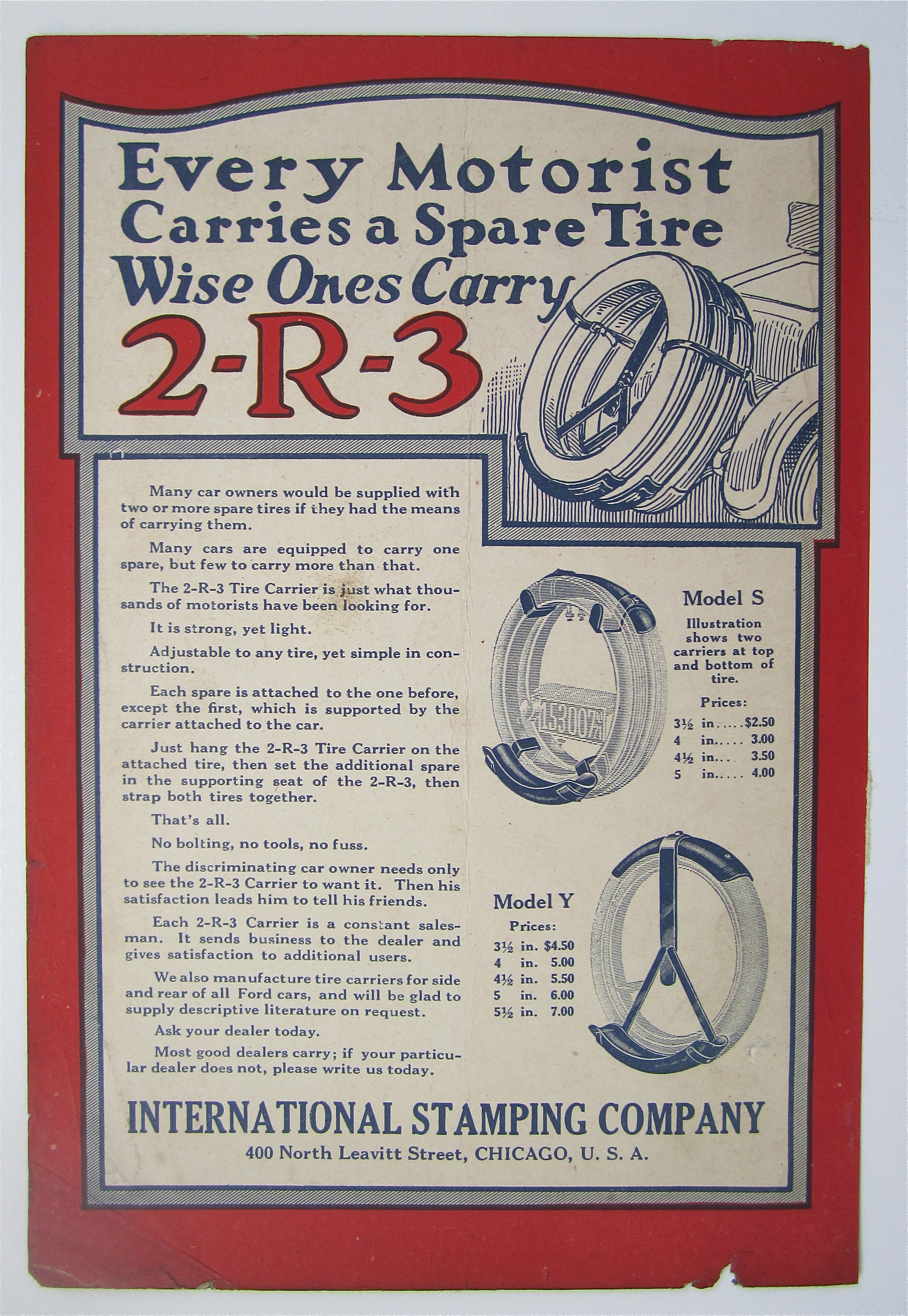 1923 2-R-3 Tire Carrier with Carrier on the Car