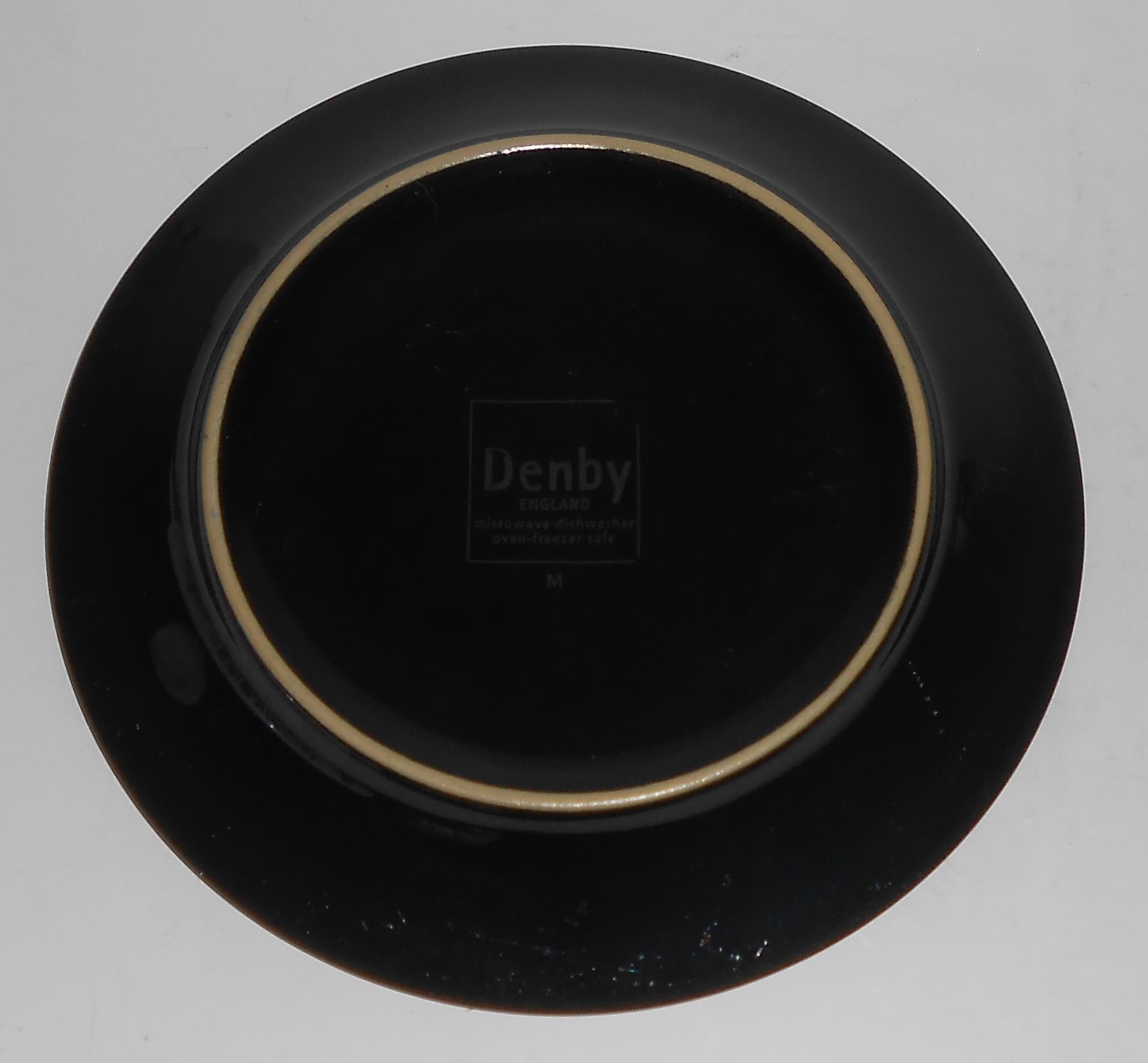 Denby Pottery Stoneware Jet Matte Black Bread Plate