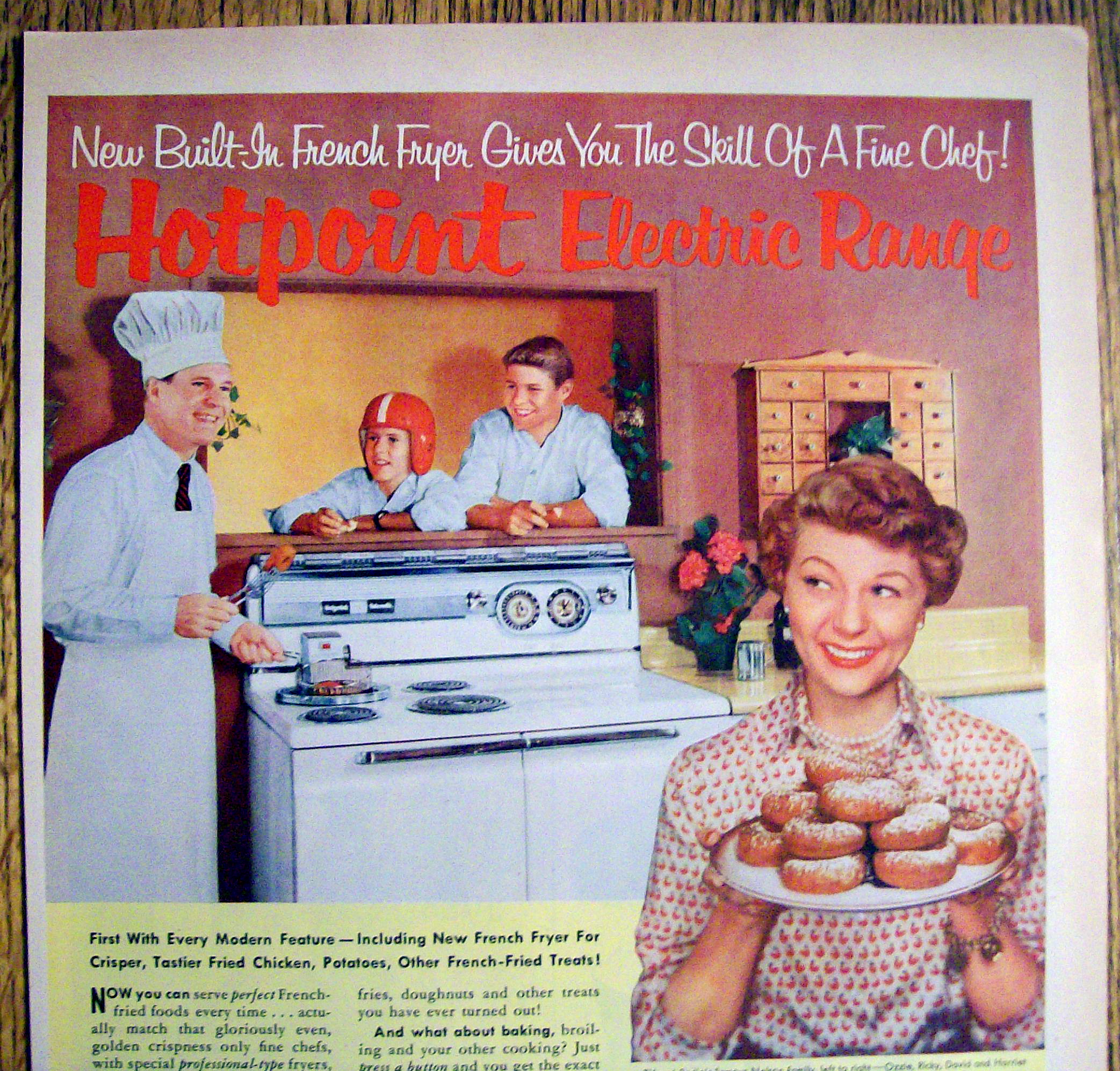 1953 Hotpoint Range with Ozzie & Harriet Nelson