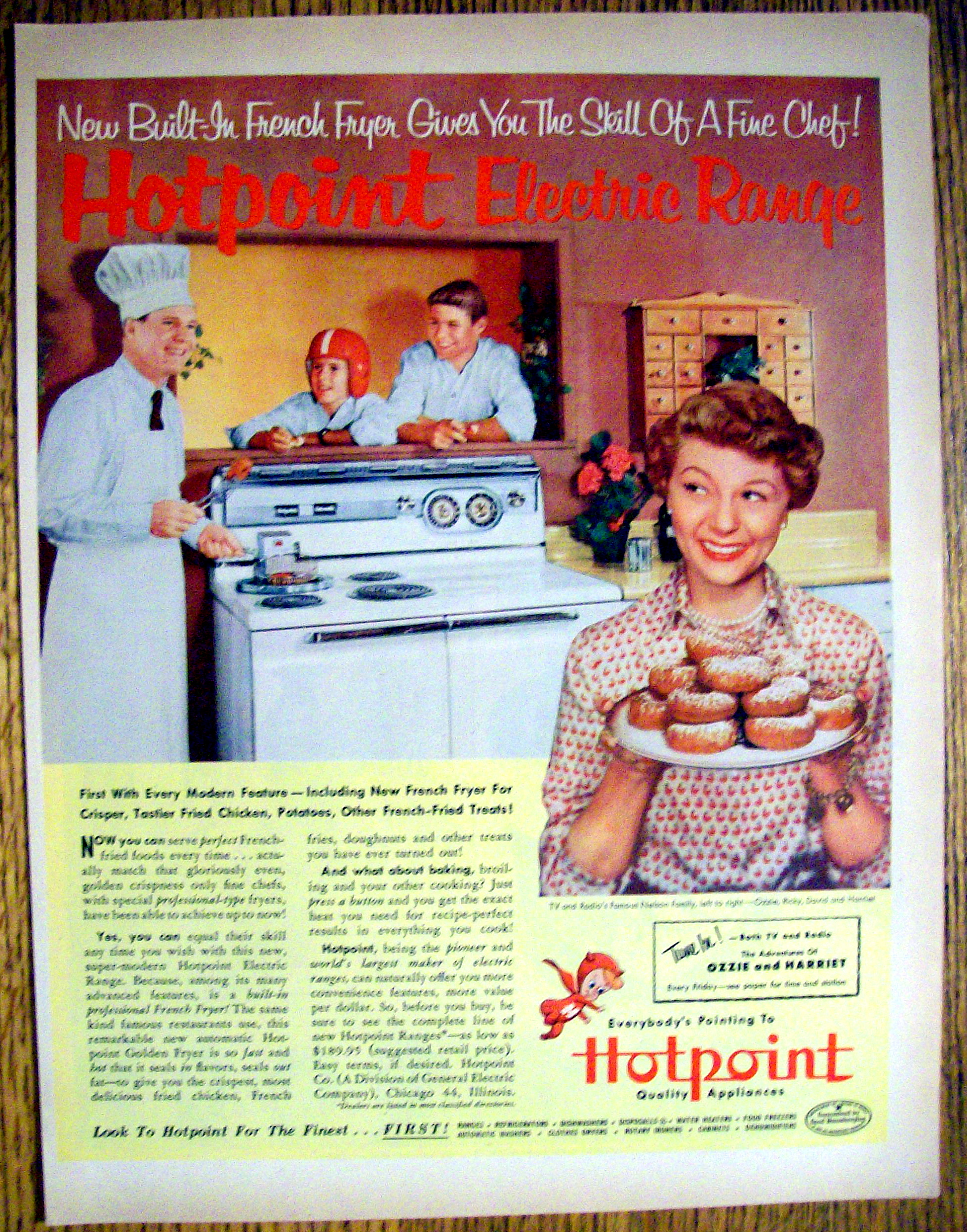 1953 Hotpoint Range with Ozzie & Harriet Nelson