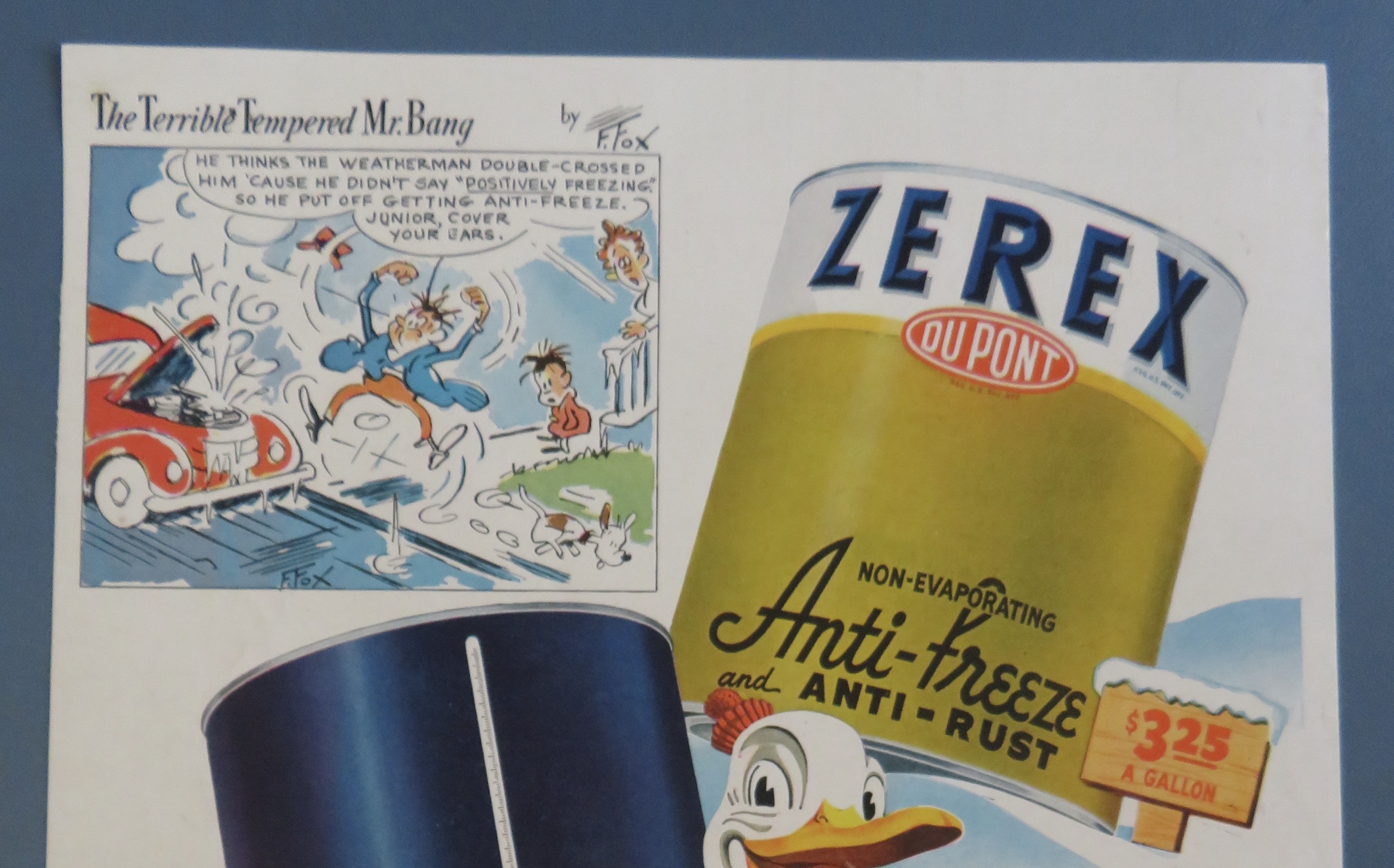 1940's Du Pont Zerex Anti Freeze with Duck Between Cans