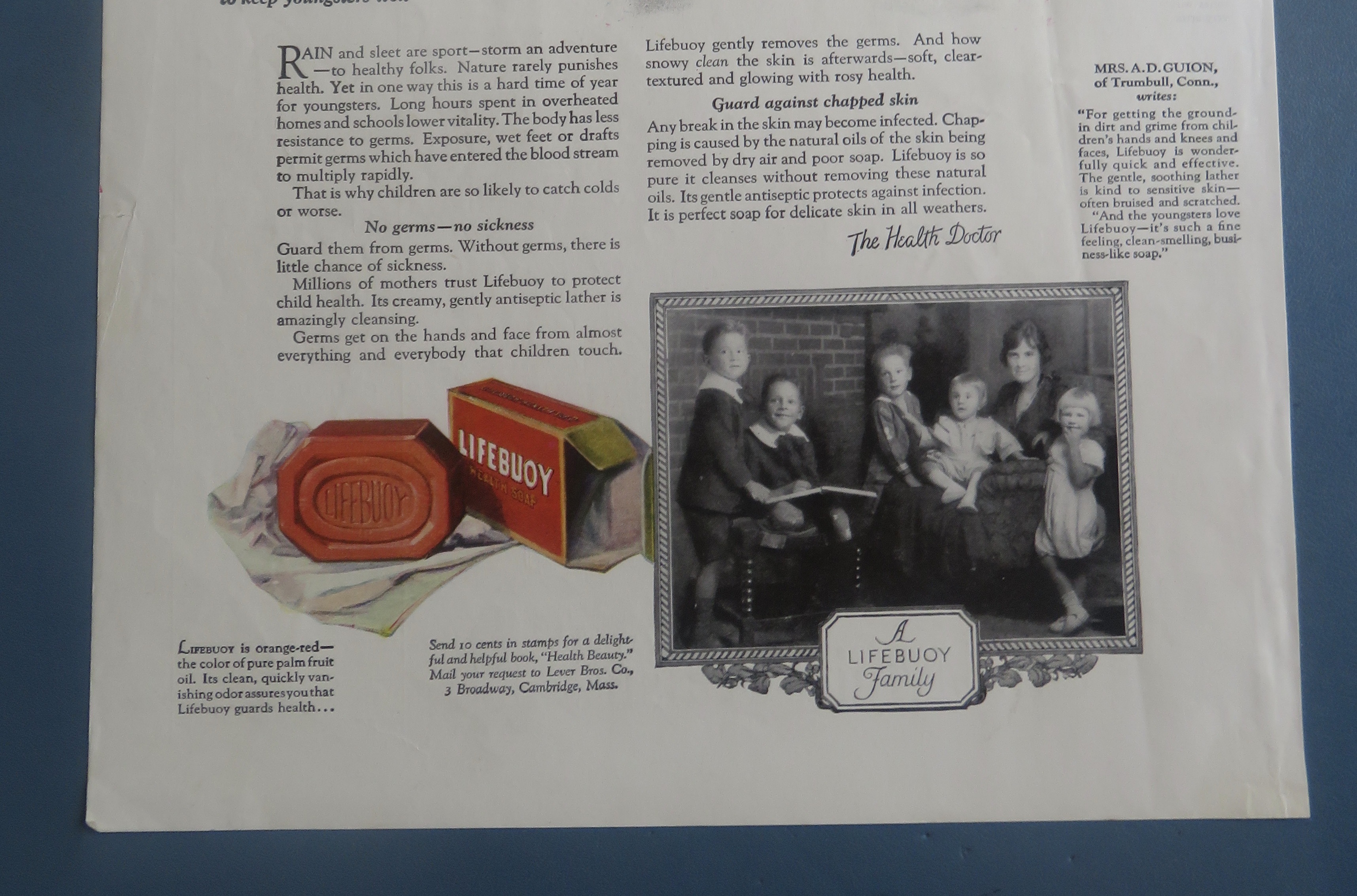 1925 Lifebuoy Soap with People Walking In The Rain