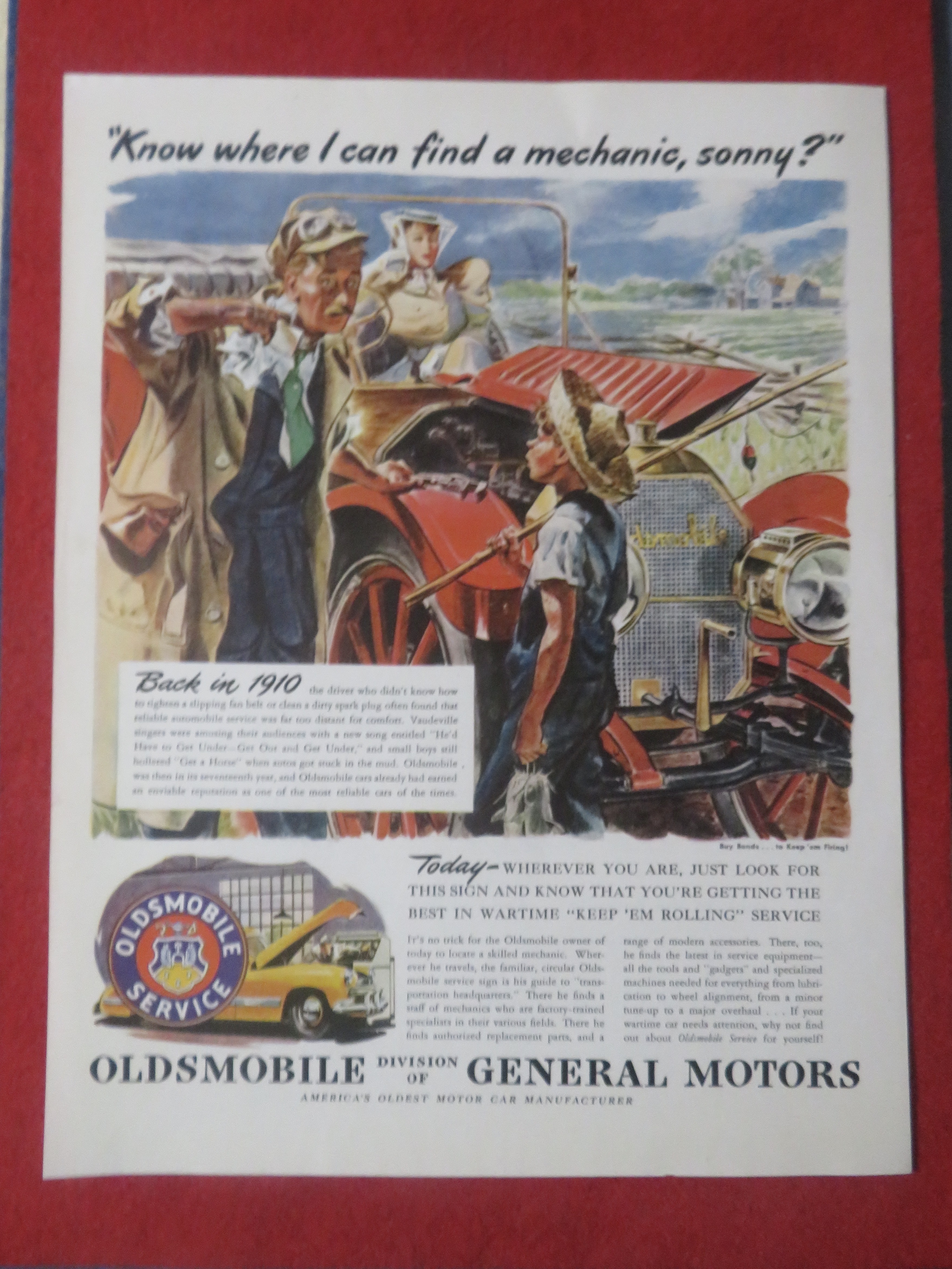 1948 Oldsmobile Automobile with Back In 1910