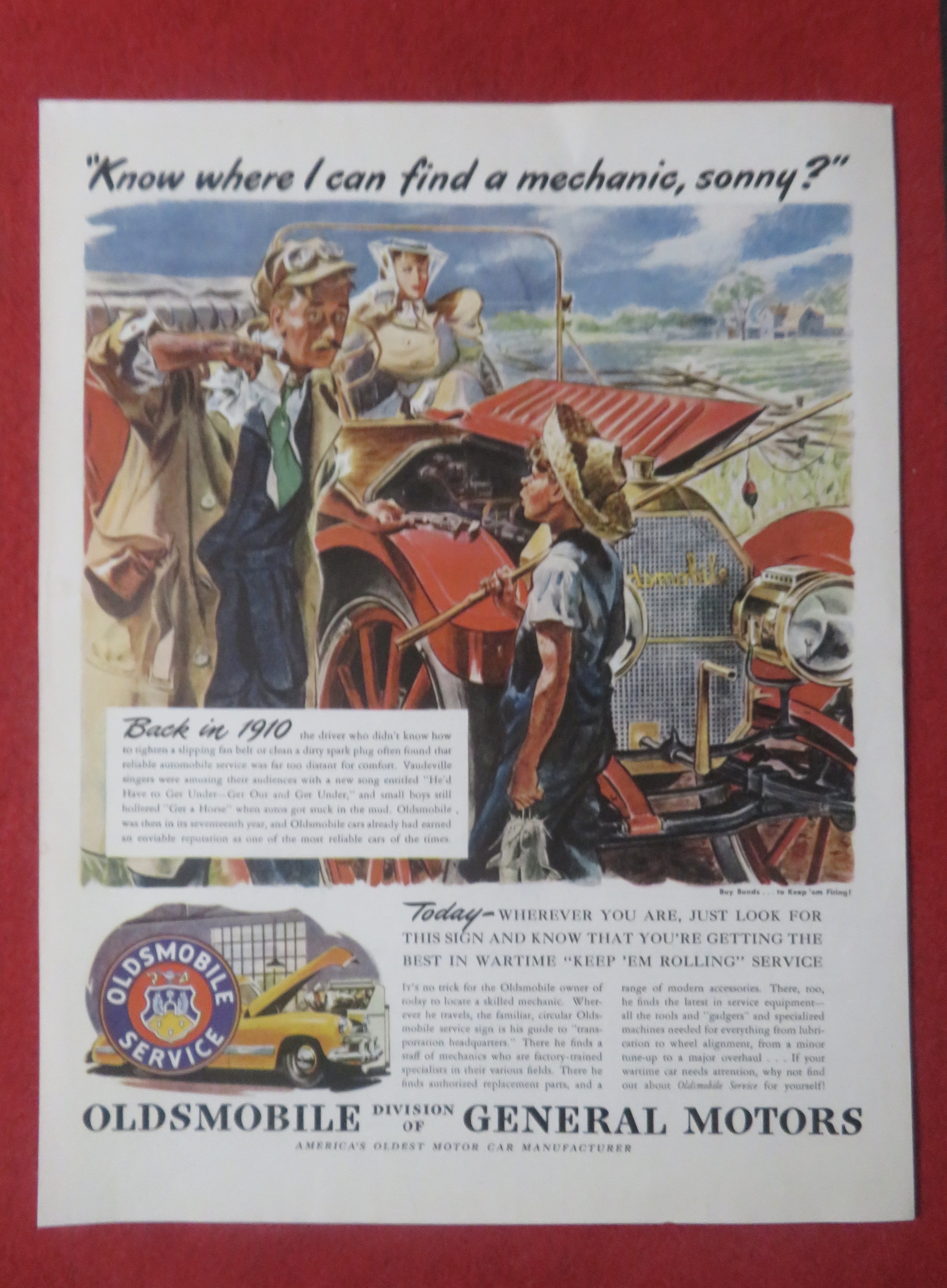 1948 Oldsmobile Automobile with Back In 1910