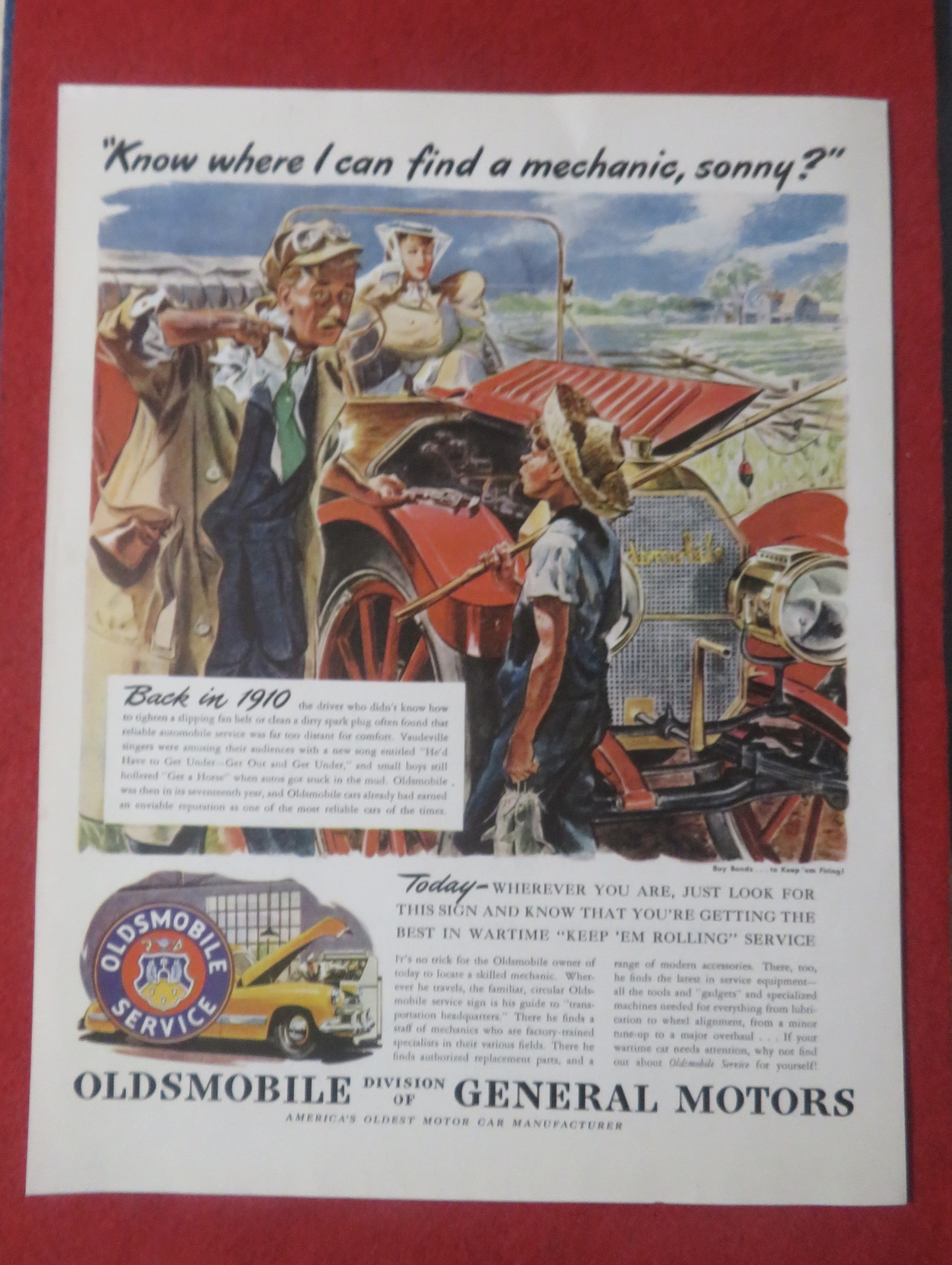 1948 Oldsmobile Automobile with Back In 1910