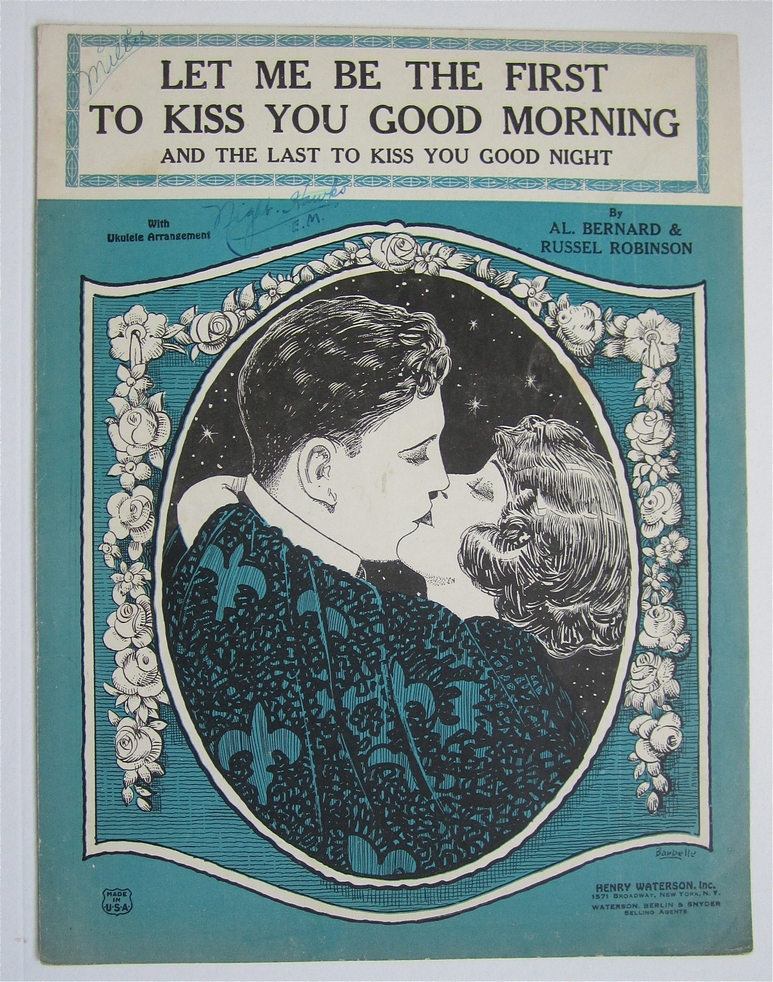Sheet Music 1924 Let Me Be The First To Kiss You