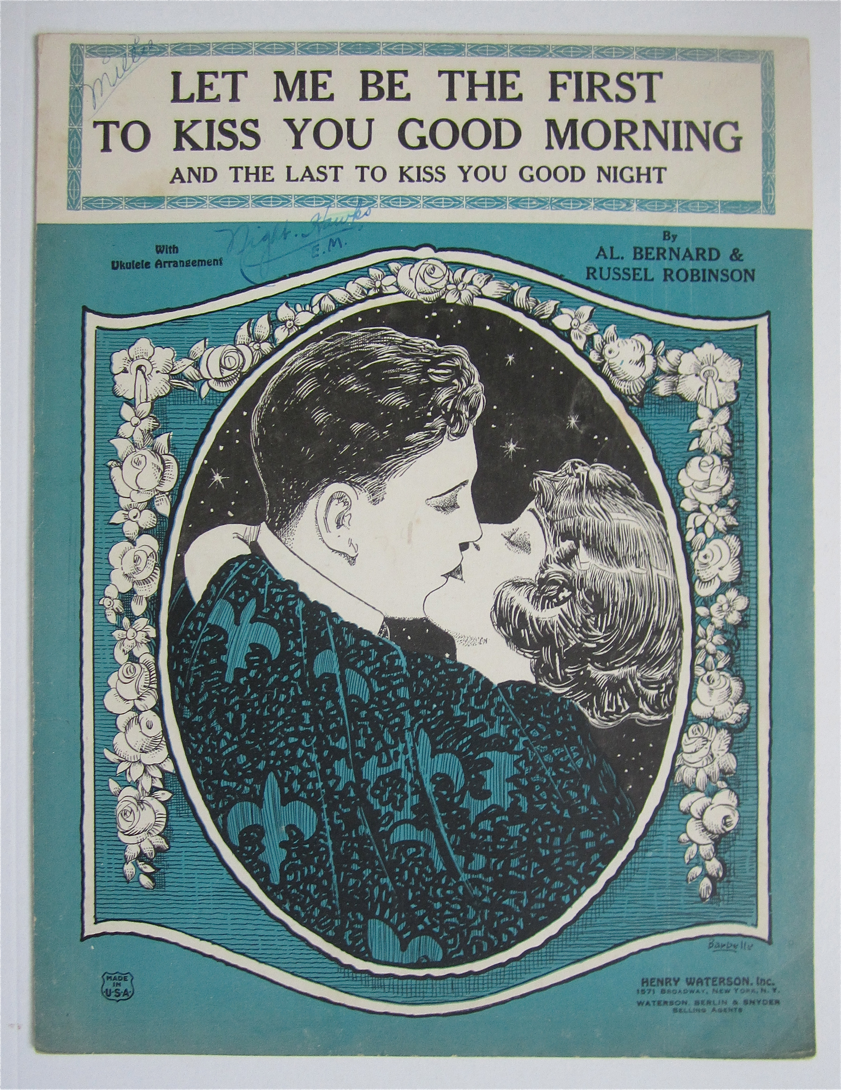 Sheet Music 1924 Let Me Be The First To Kiss You