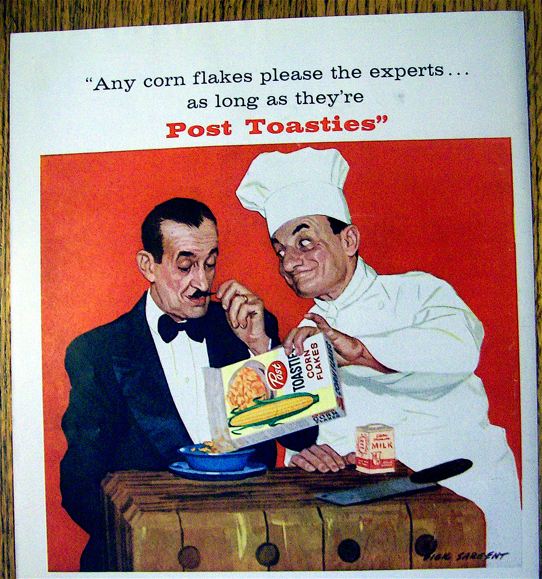 1959 Post Toasties Corn Flakes w/Chef by Dick Sargent