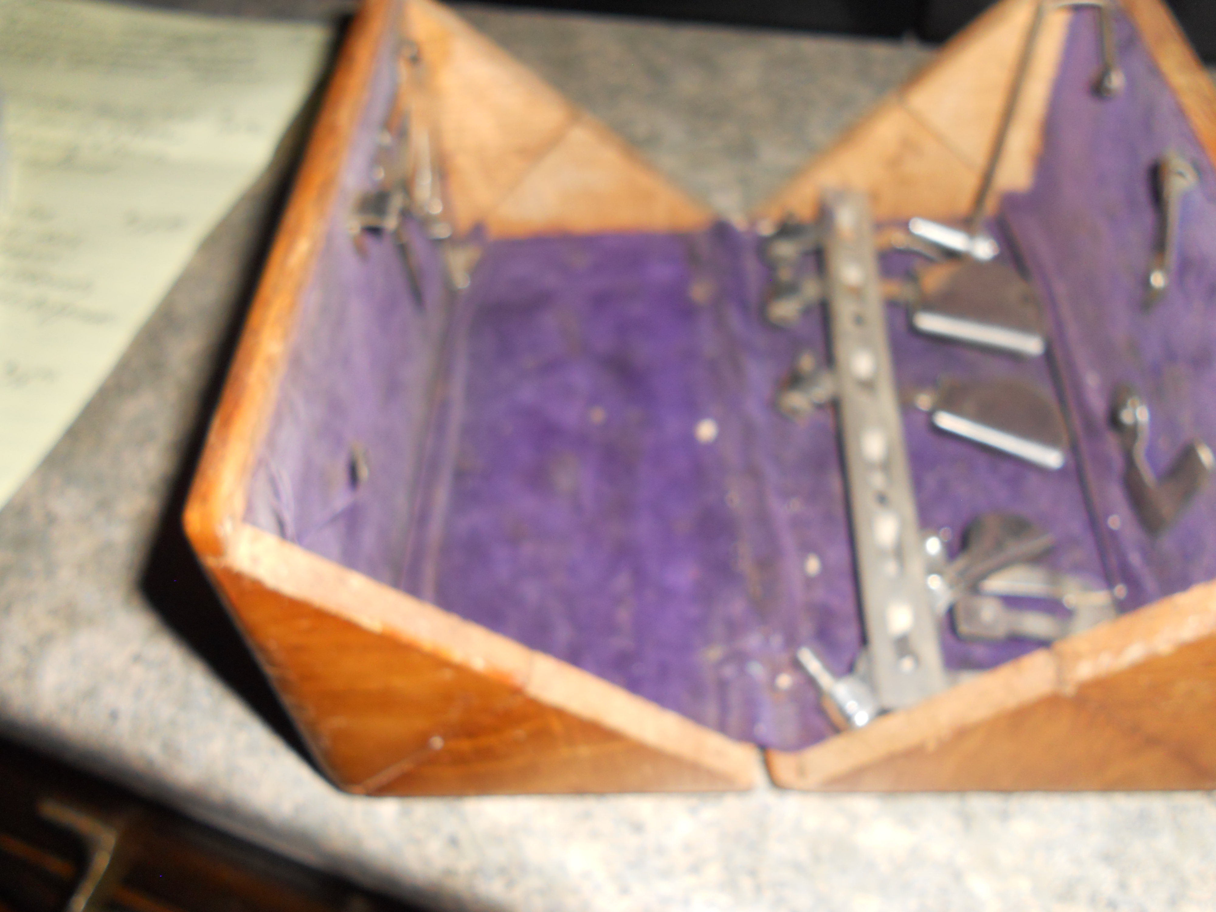 Sewing Machine Attachment Wooden Folding Box