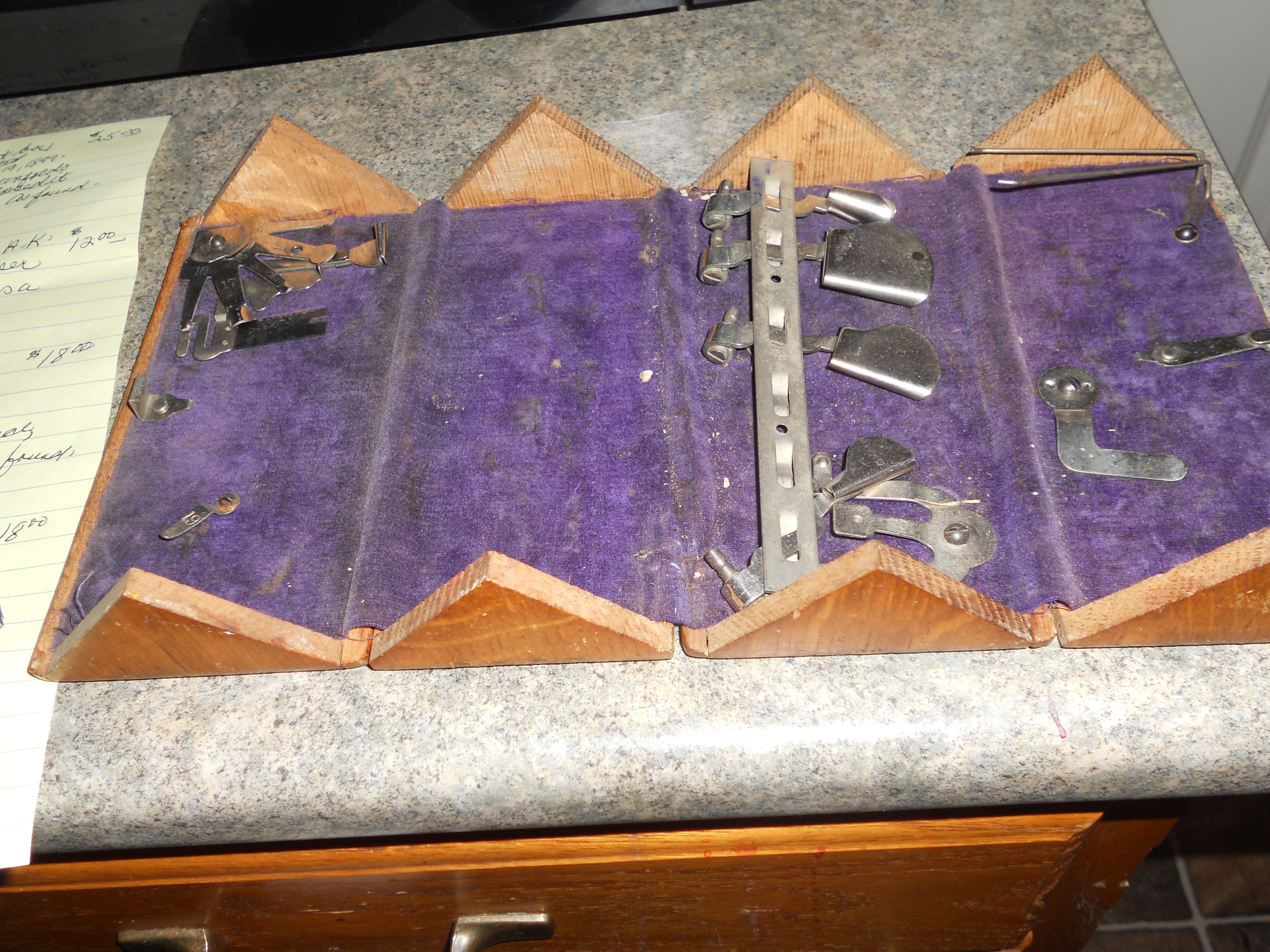 Sewing Machine Attachment Wooden Folding Box