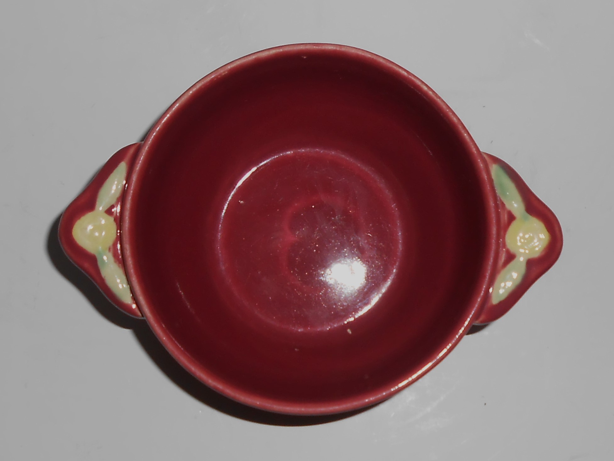 VINTAGE Coors Pottery Rosebud Red Cream Soup Bowl #3