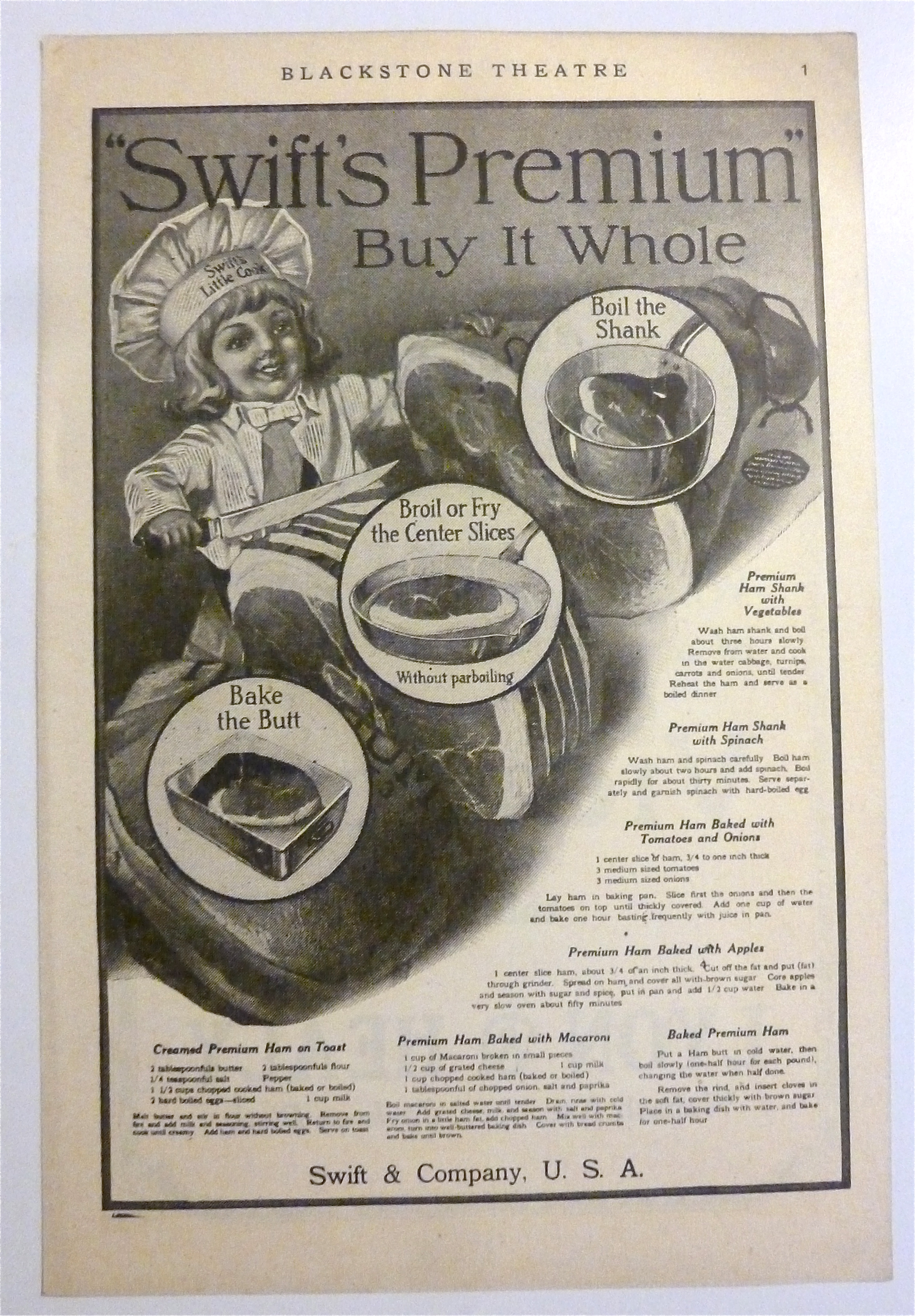 1917 Swift's Premium with Swift's Little Cook