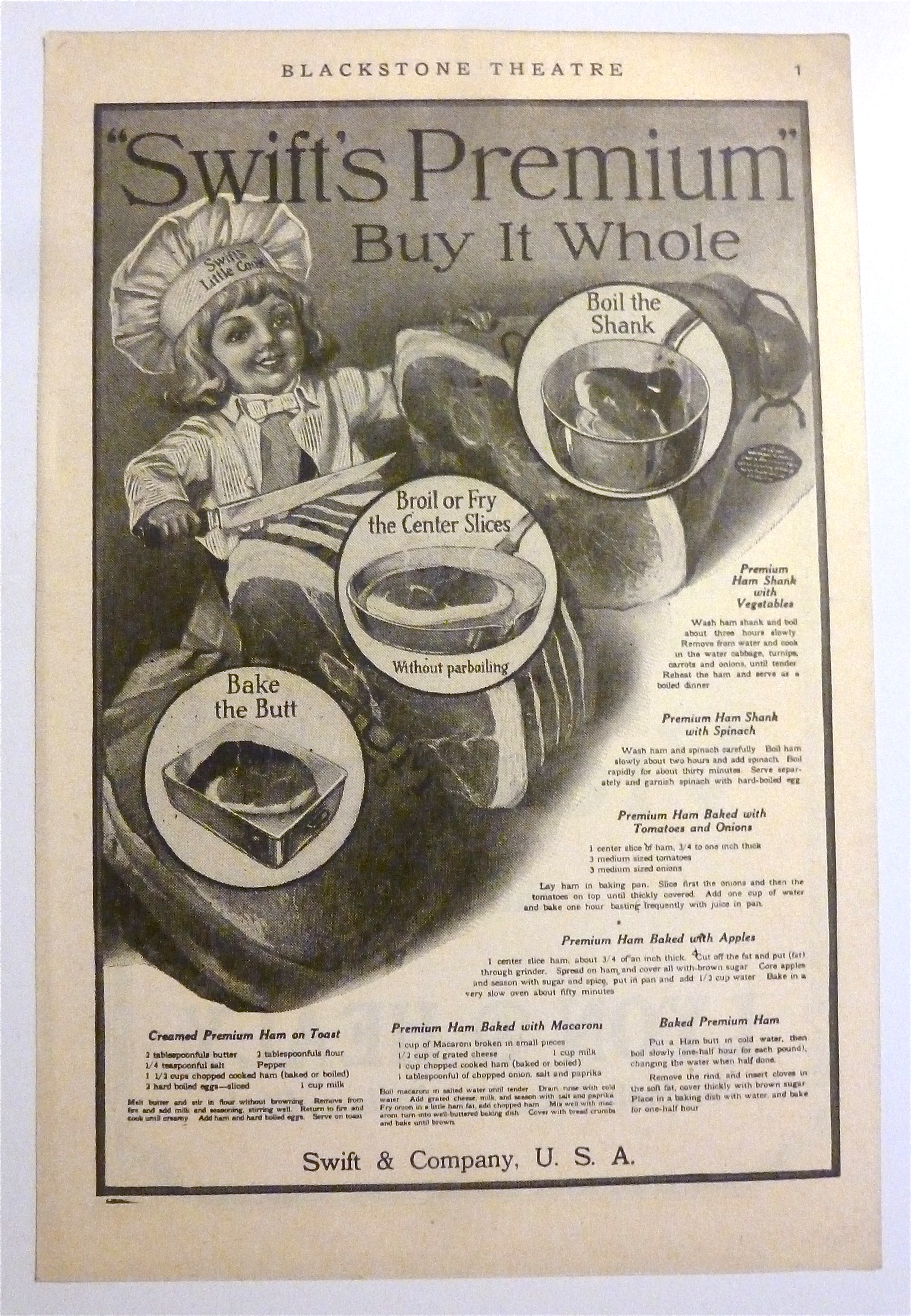 1917 Swift's Premium with Swift's Little Cook