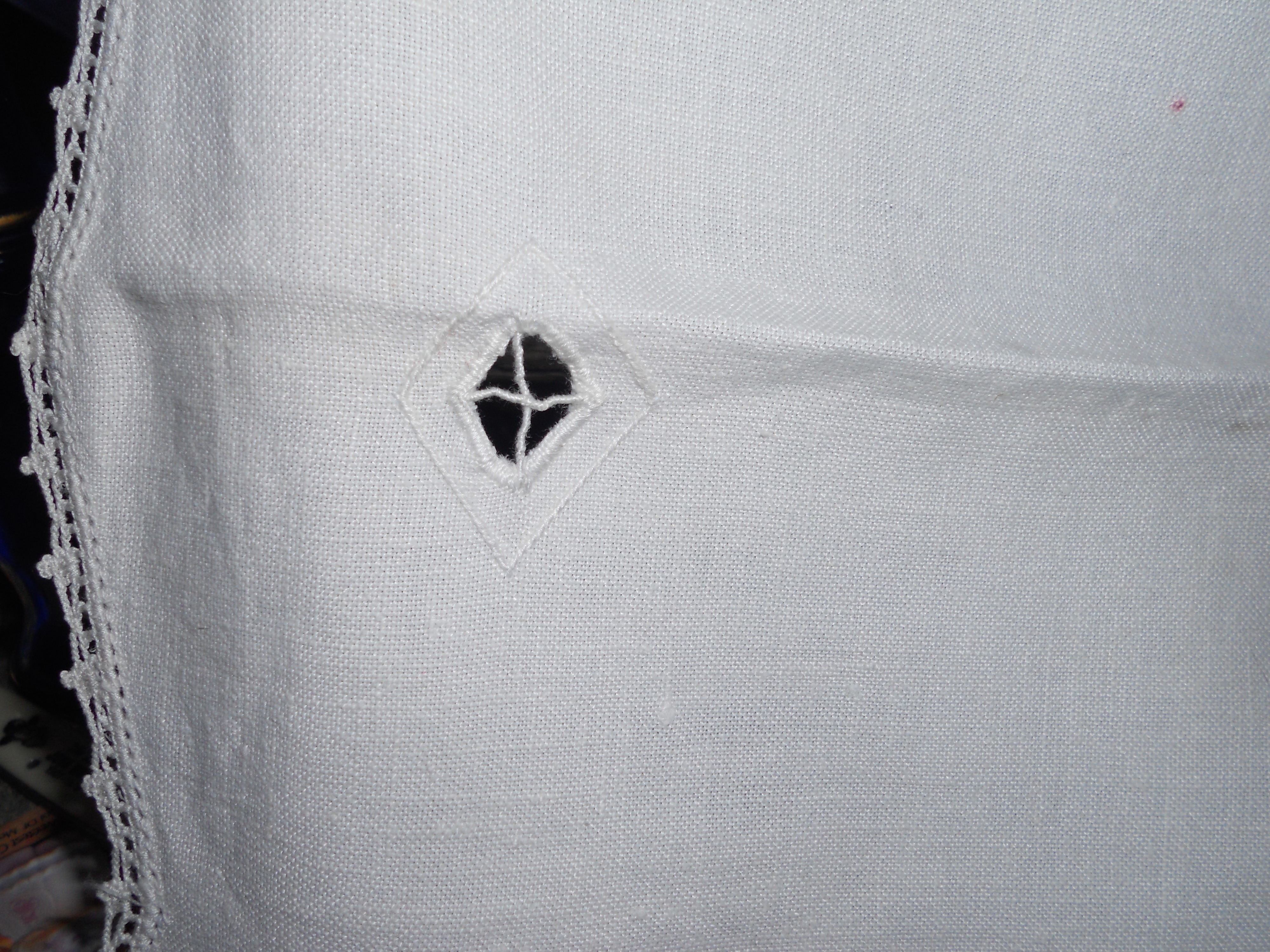 Linen crochet Table Cover With Cut Out Designs