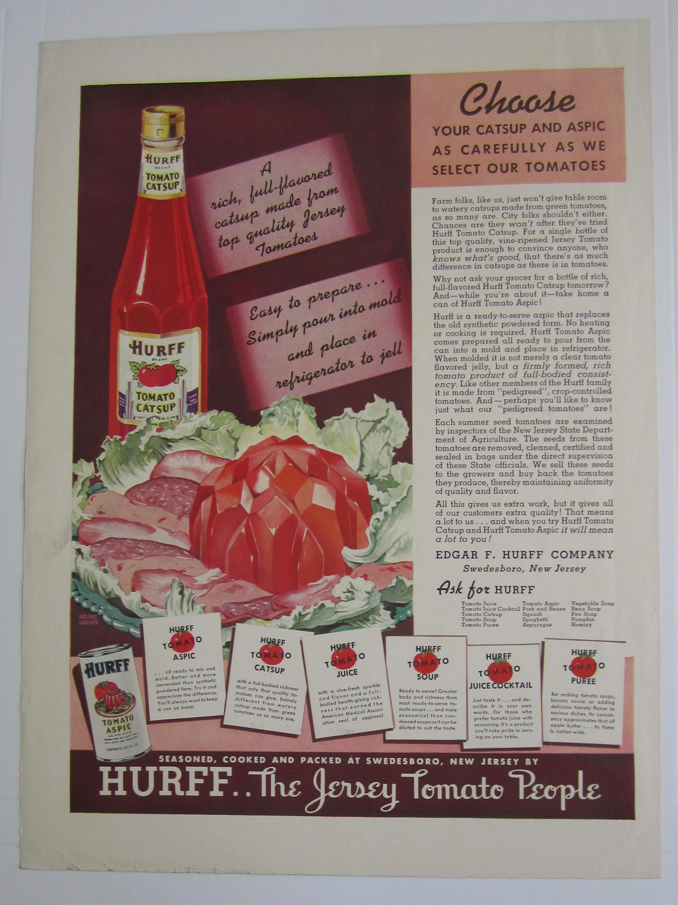 1937 Hurff Tomato Catsup with Jar of Catsup