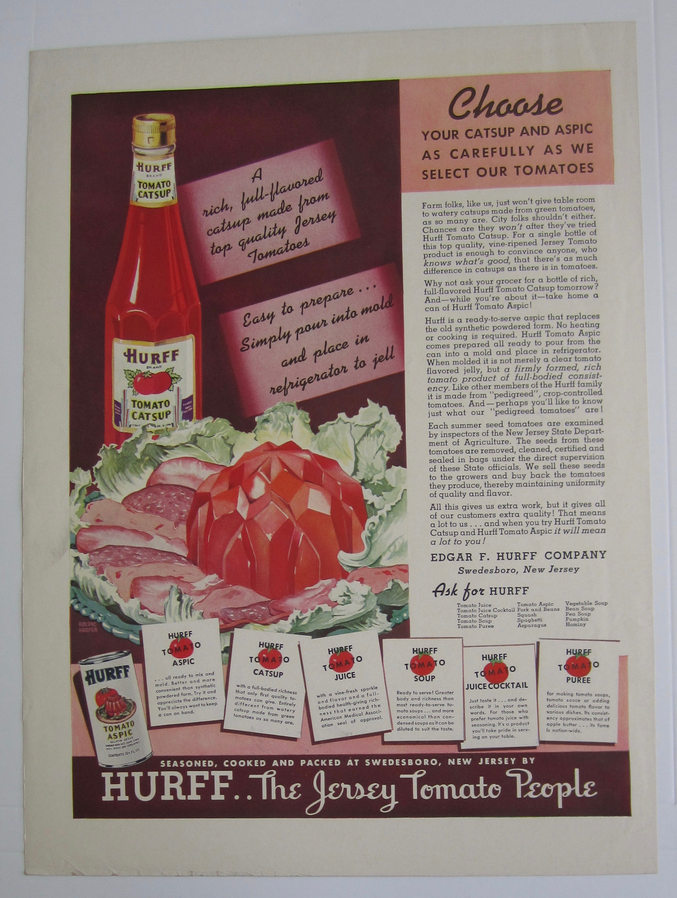 1937 Hurff Tomato Catsup with Jar of Catsup