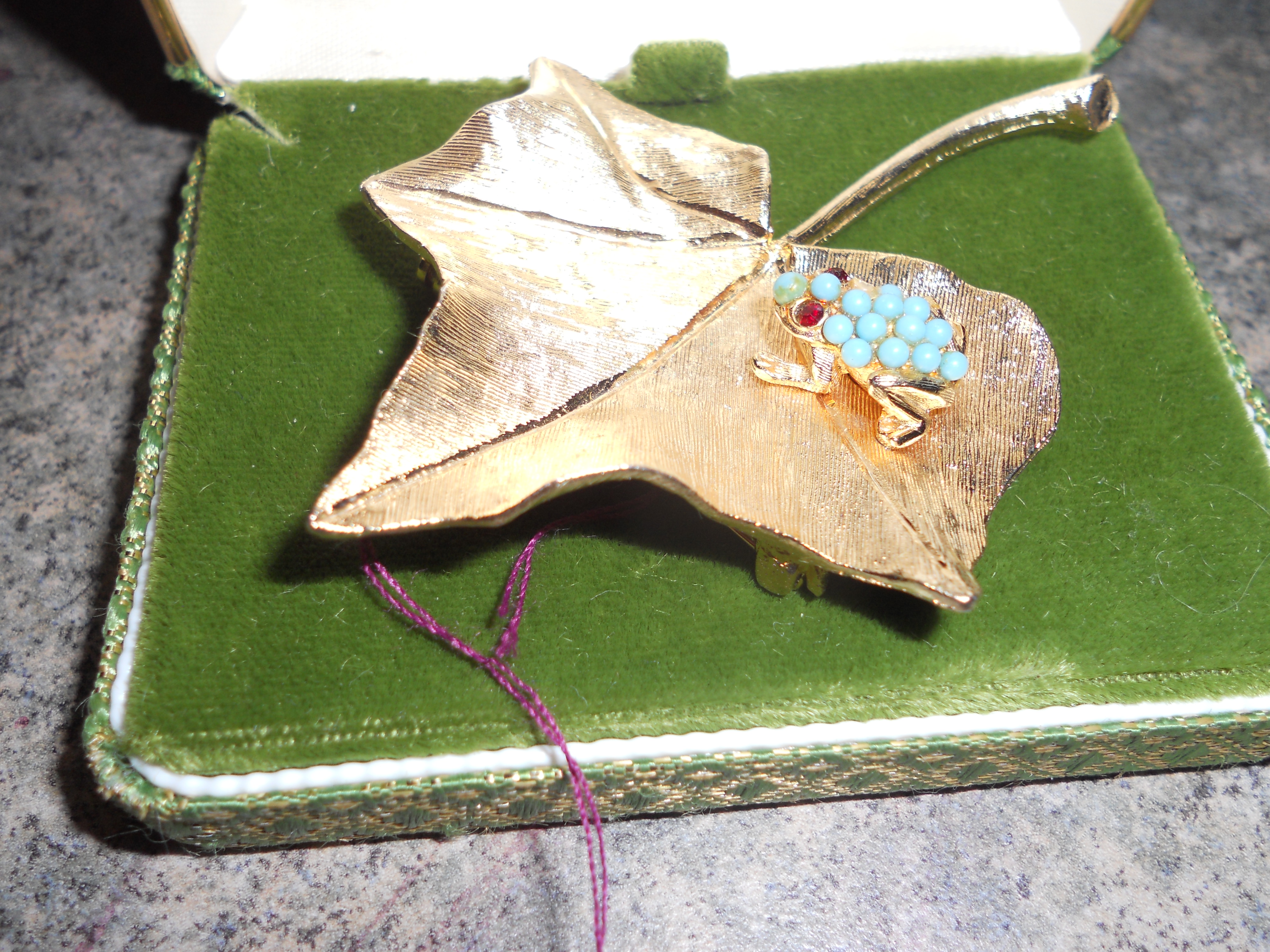 C'ledo Maple Leaf Frog Pin 1962 artist signed