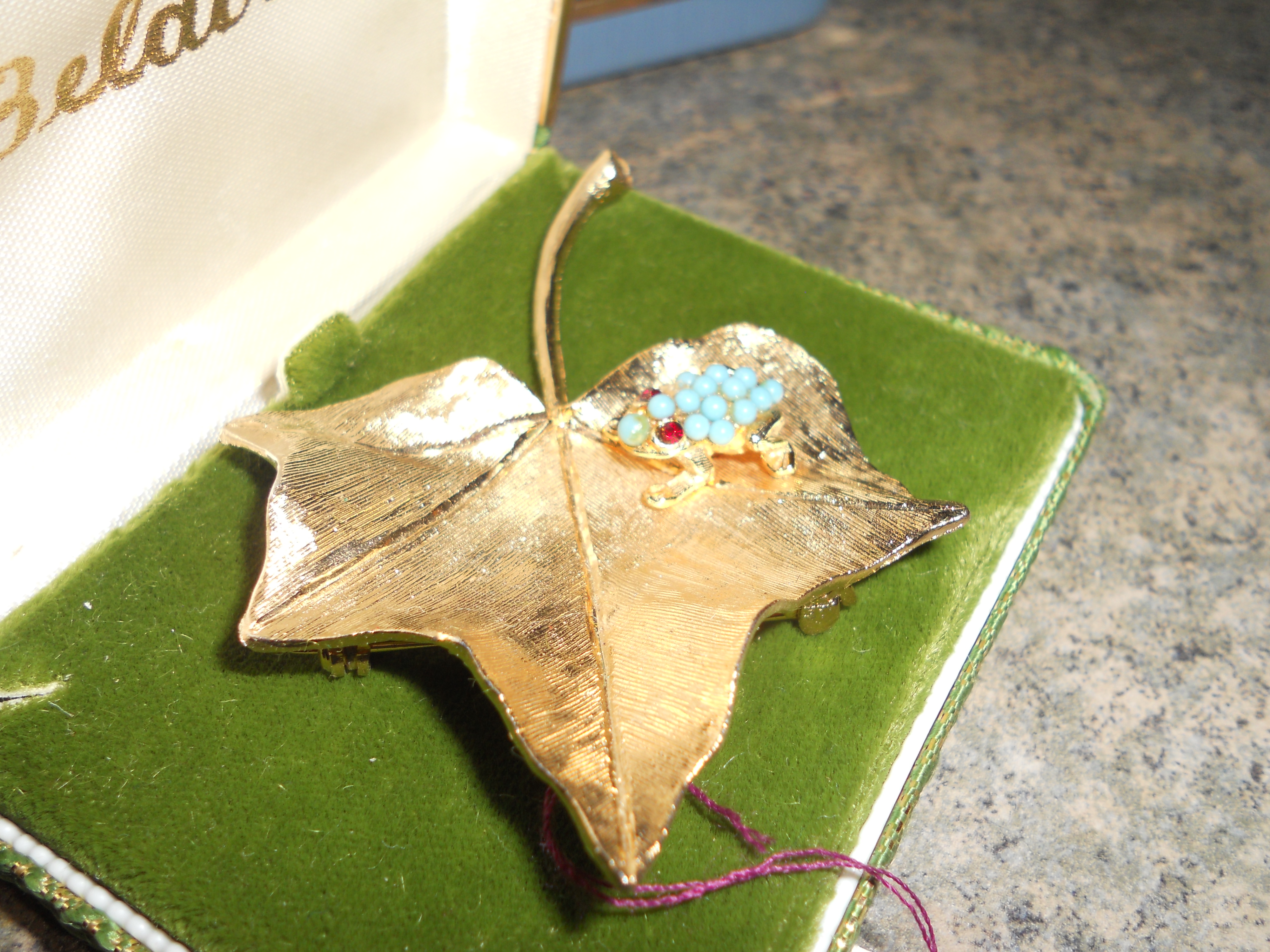 C'ledo Maple Leaf Frog Pin 1962 artist signed