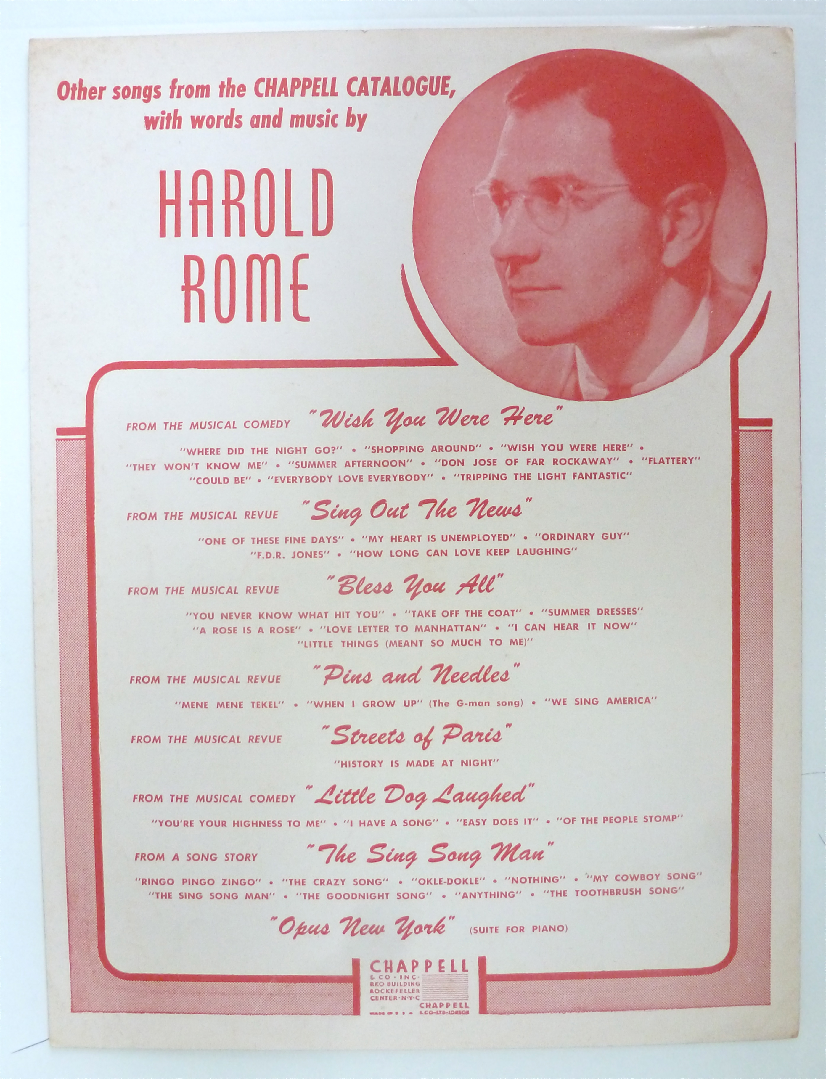 Sheet Music For 1954 Love Is A Very Light Thing
