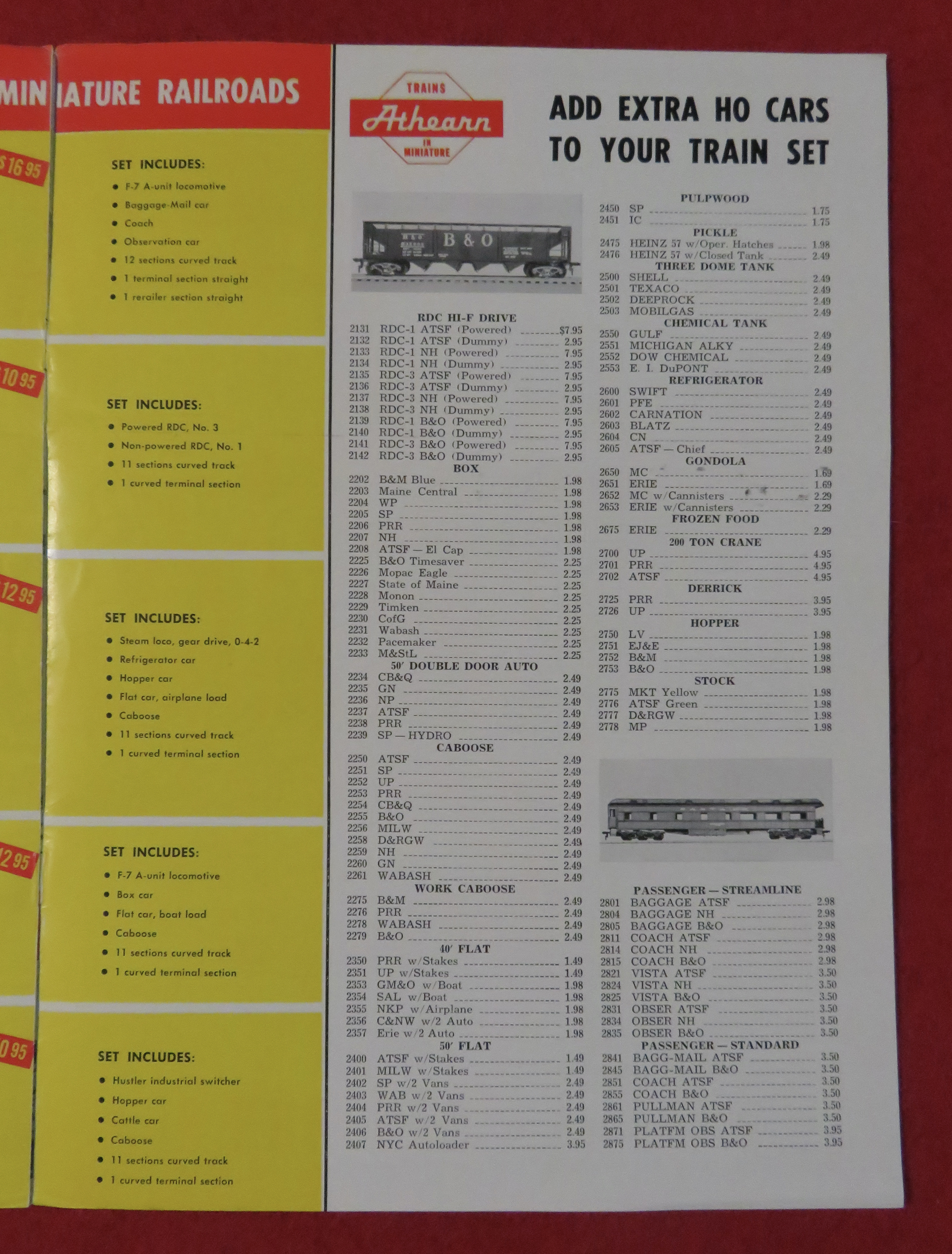 Athearn Model Railroad Train Catalog 1960's
