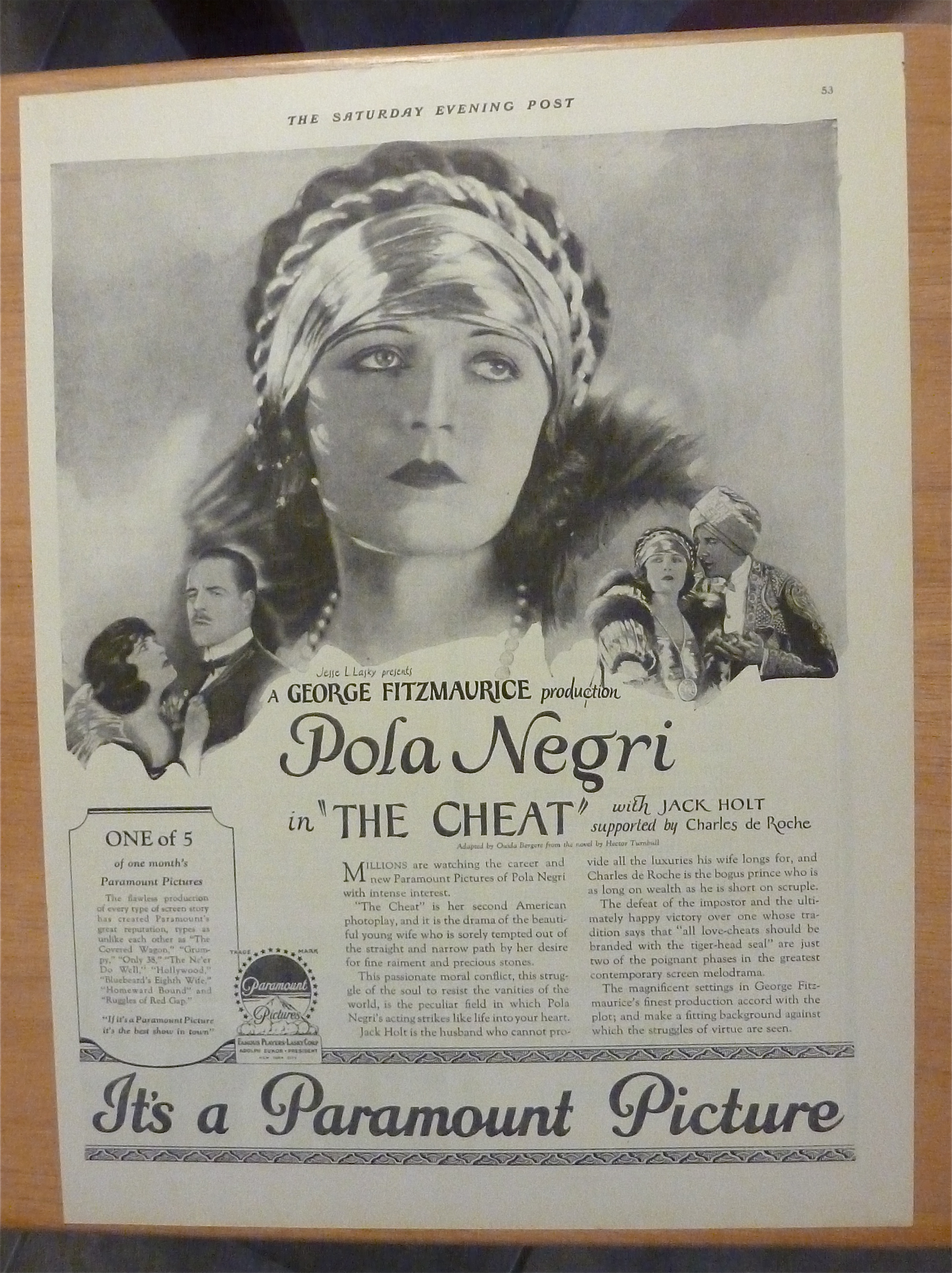 1923 The Cheat with Pola Negri