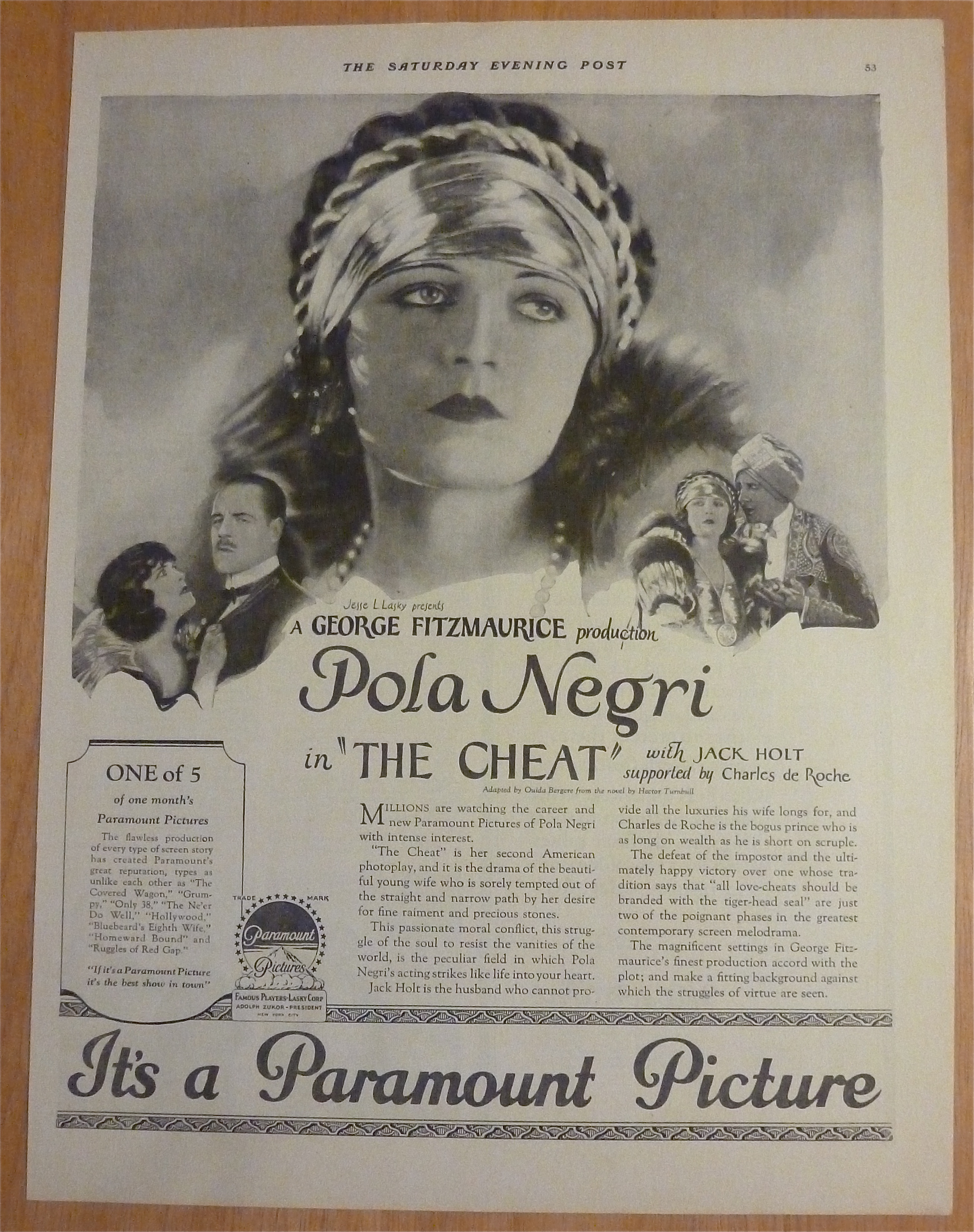 1923 The Cheat with Pola Negri