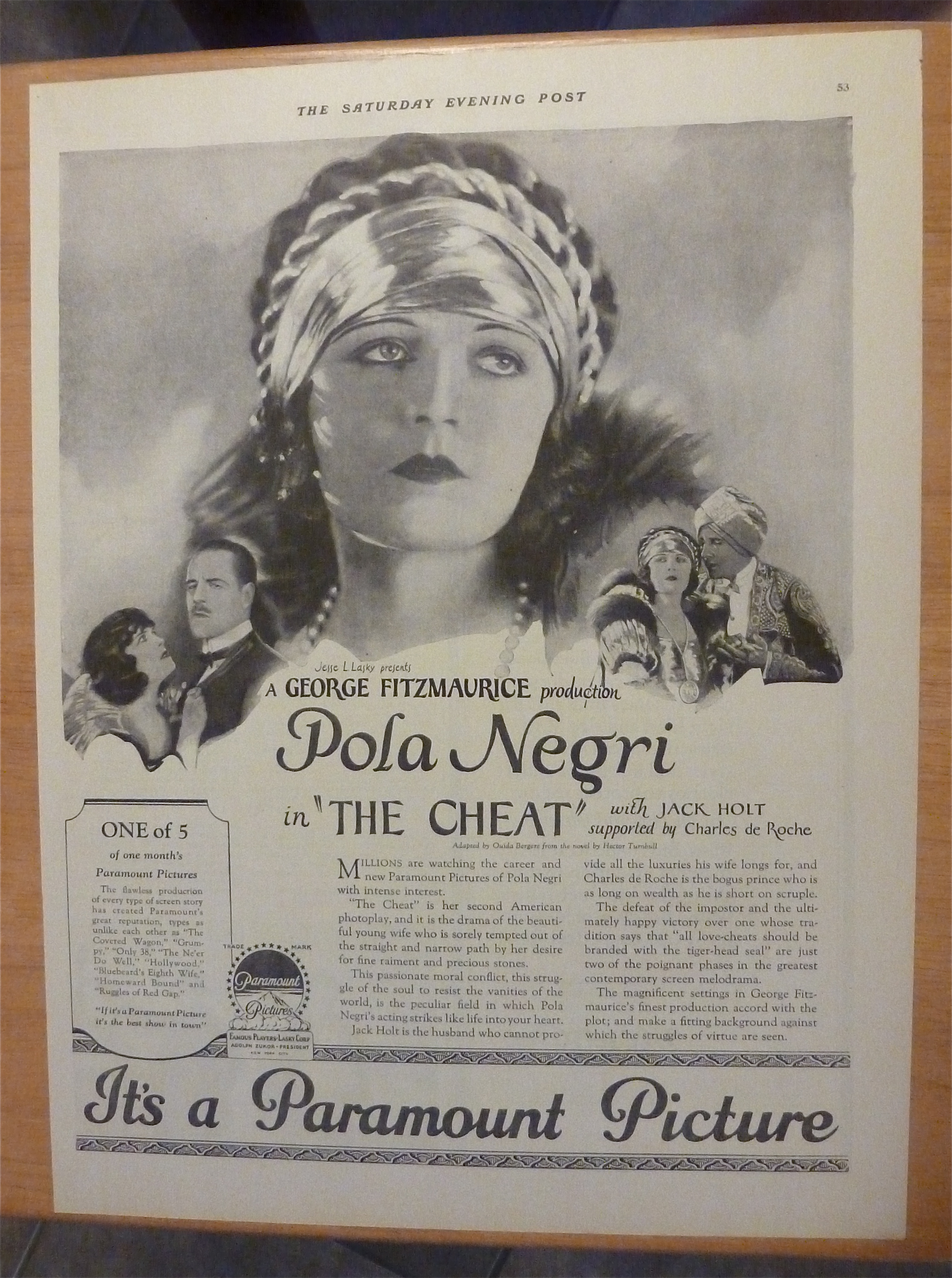 1923 The Cheat with Pola Negri