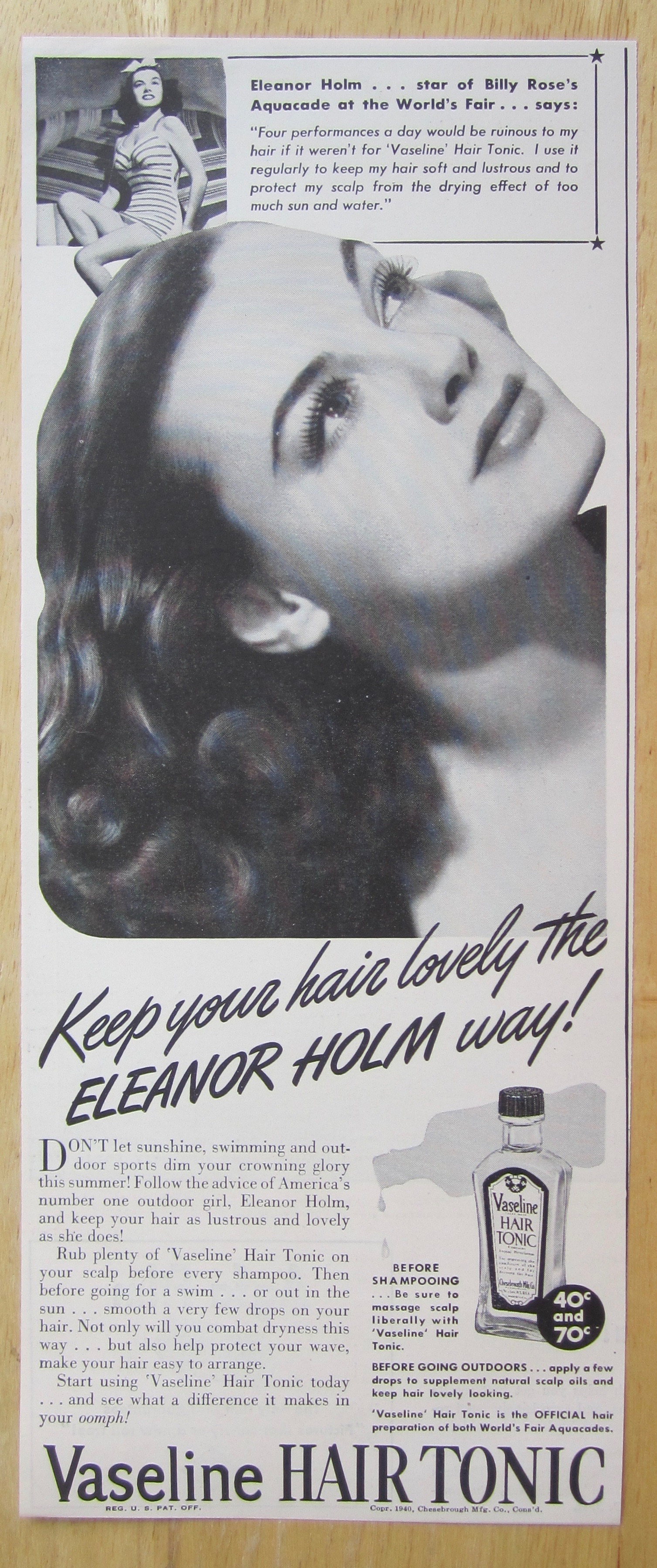 1940 Vaseline Hair Tonic with Eleanor Holm