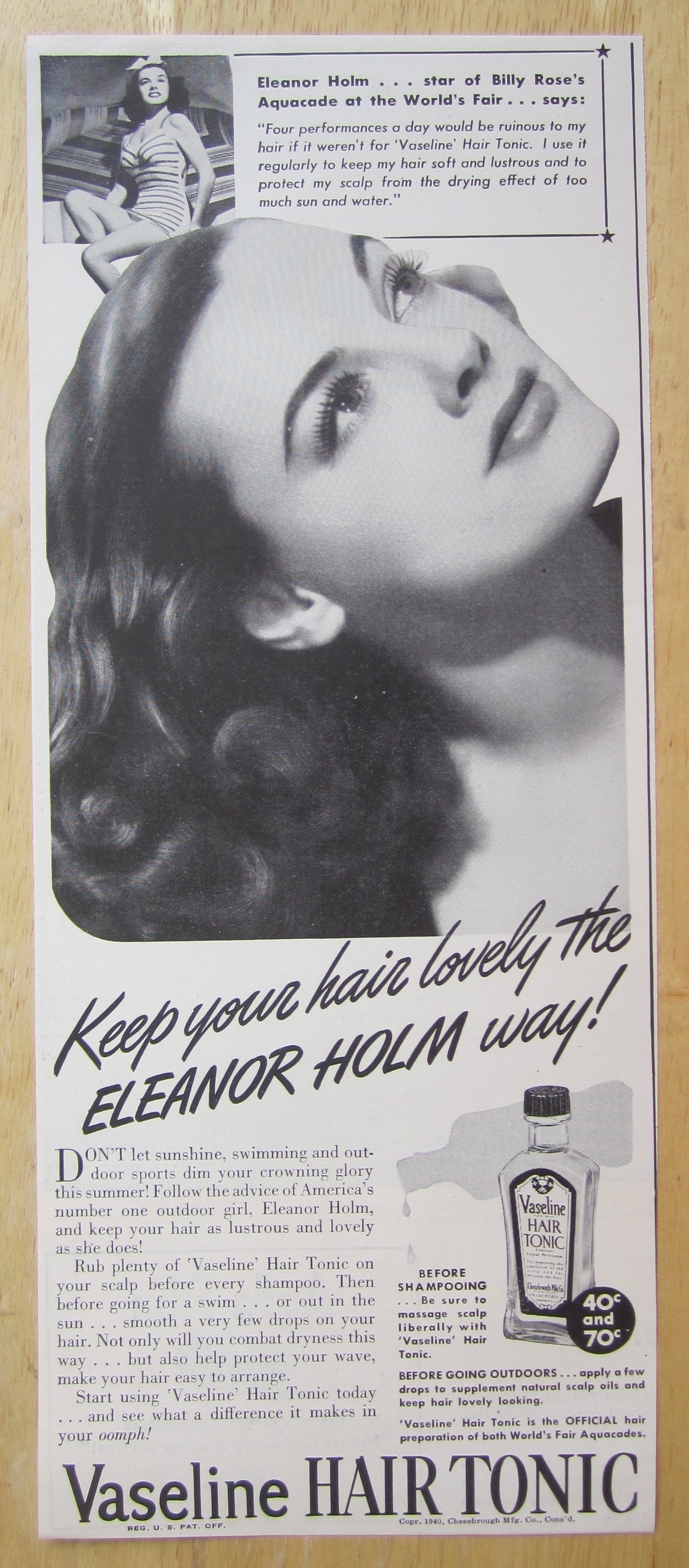 1940 Vaseline Hair Tonic with Eleanor Holm