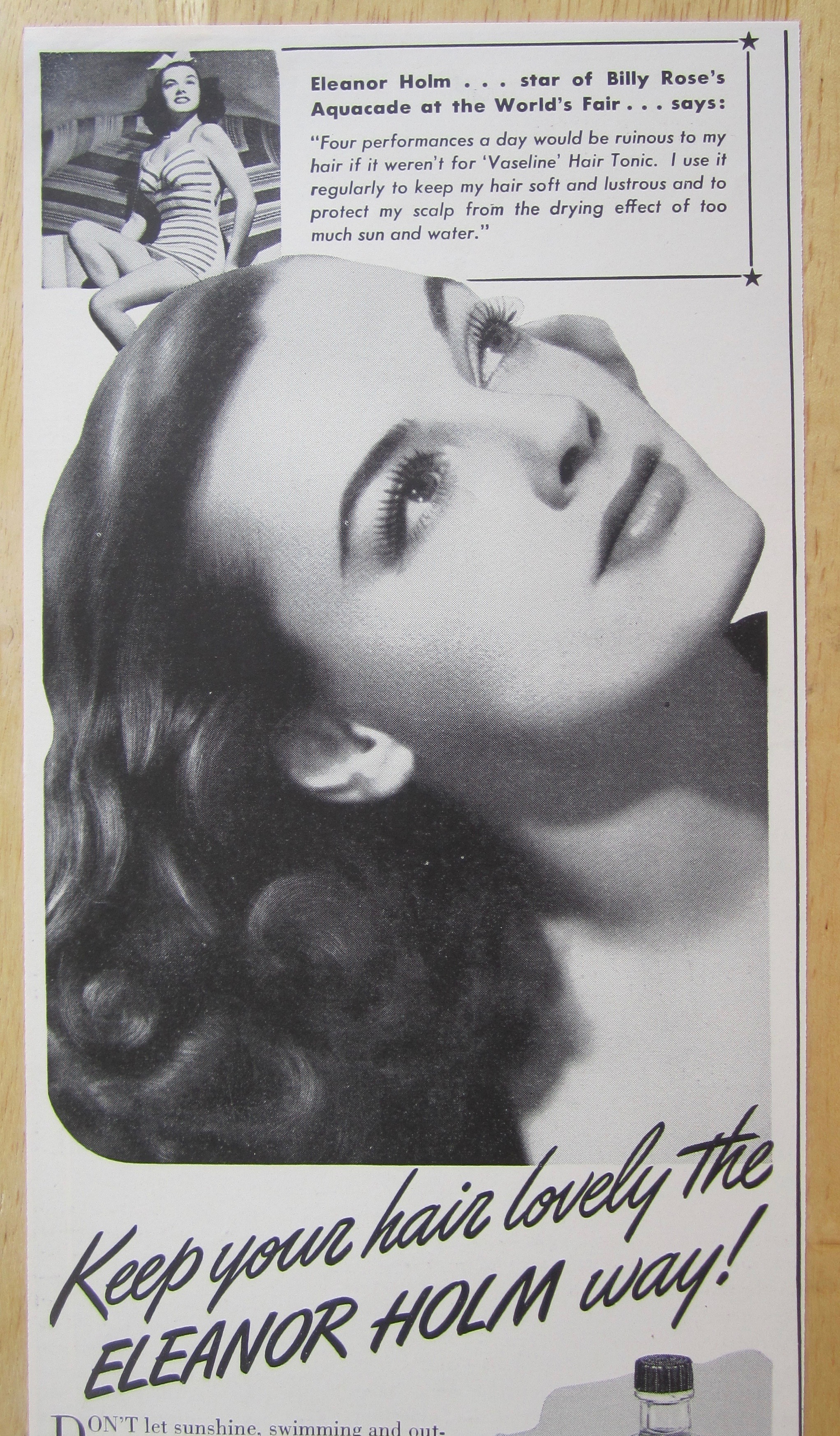 1940 Vaseline Hair Tonic with Eleanor Holm