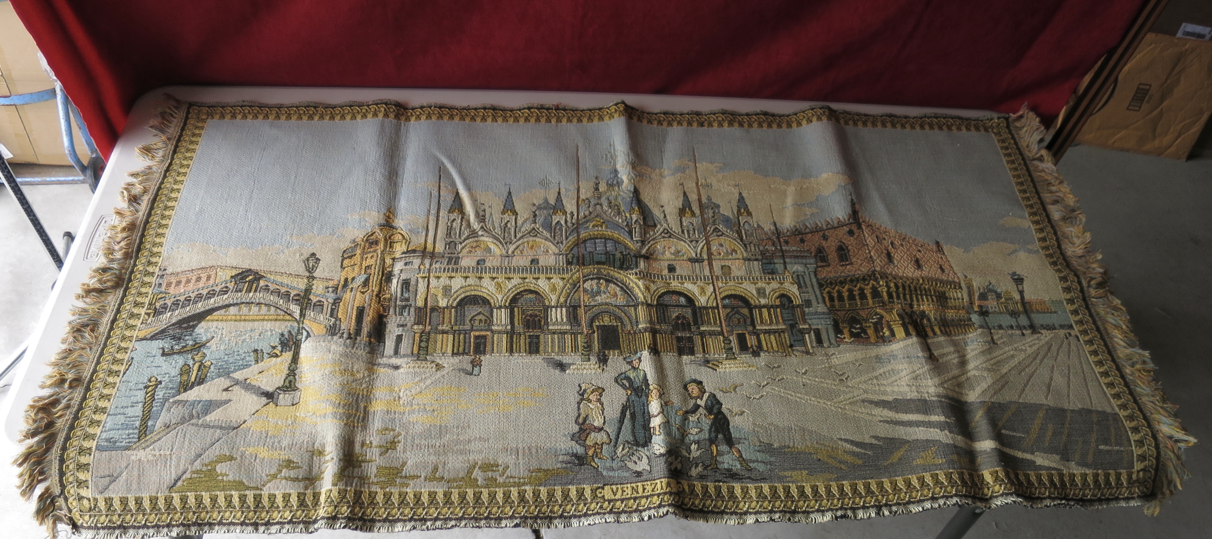 Antique Tapestry Venezia Italy St. Marks Basilica Cathedral
