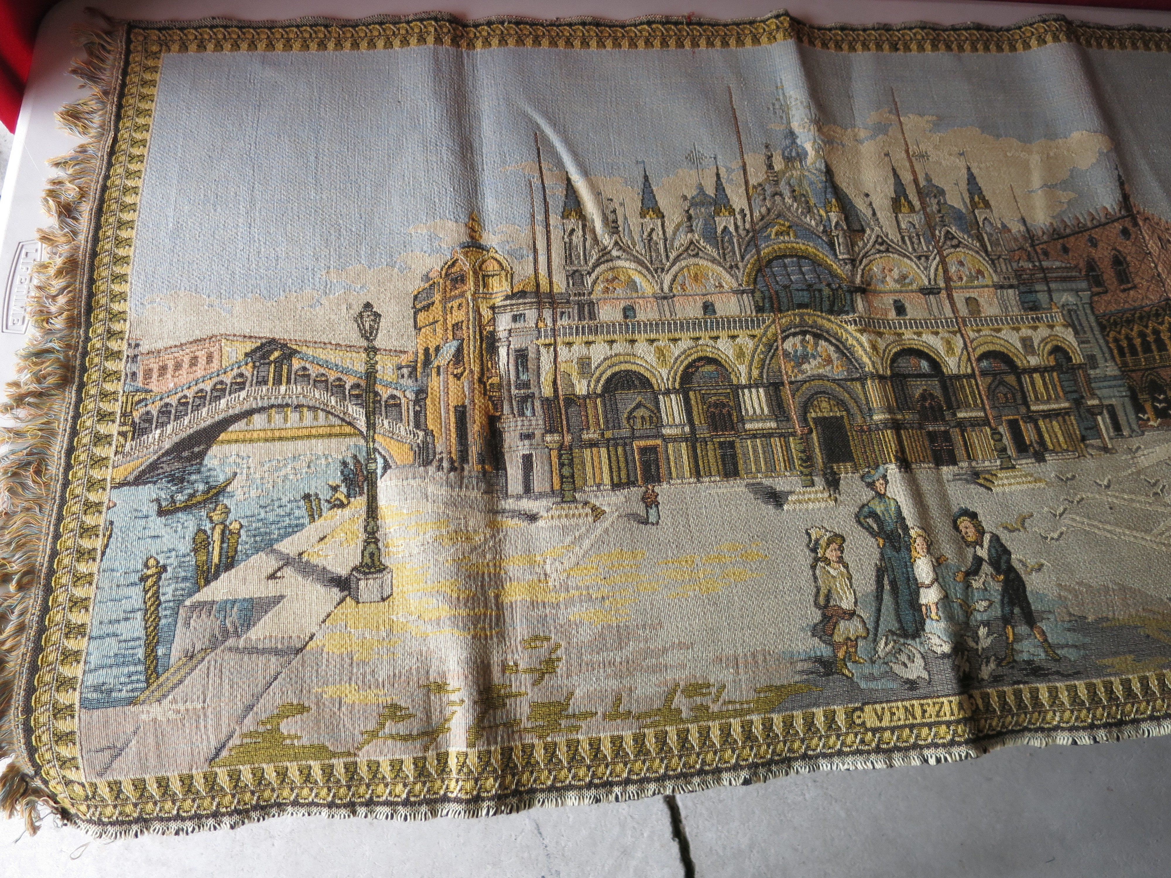 Antique Tapestry Venezia Italy St. Marks Basilica Cathedral