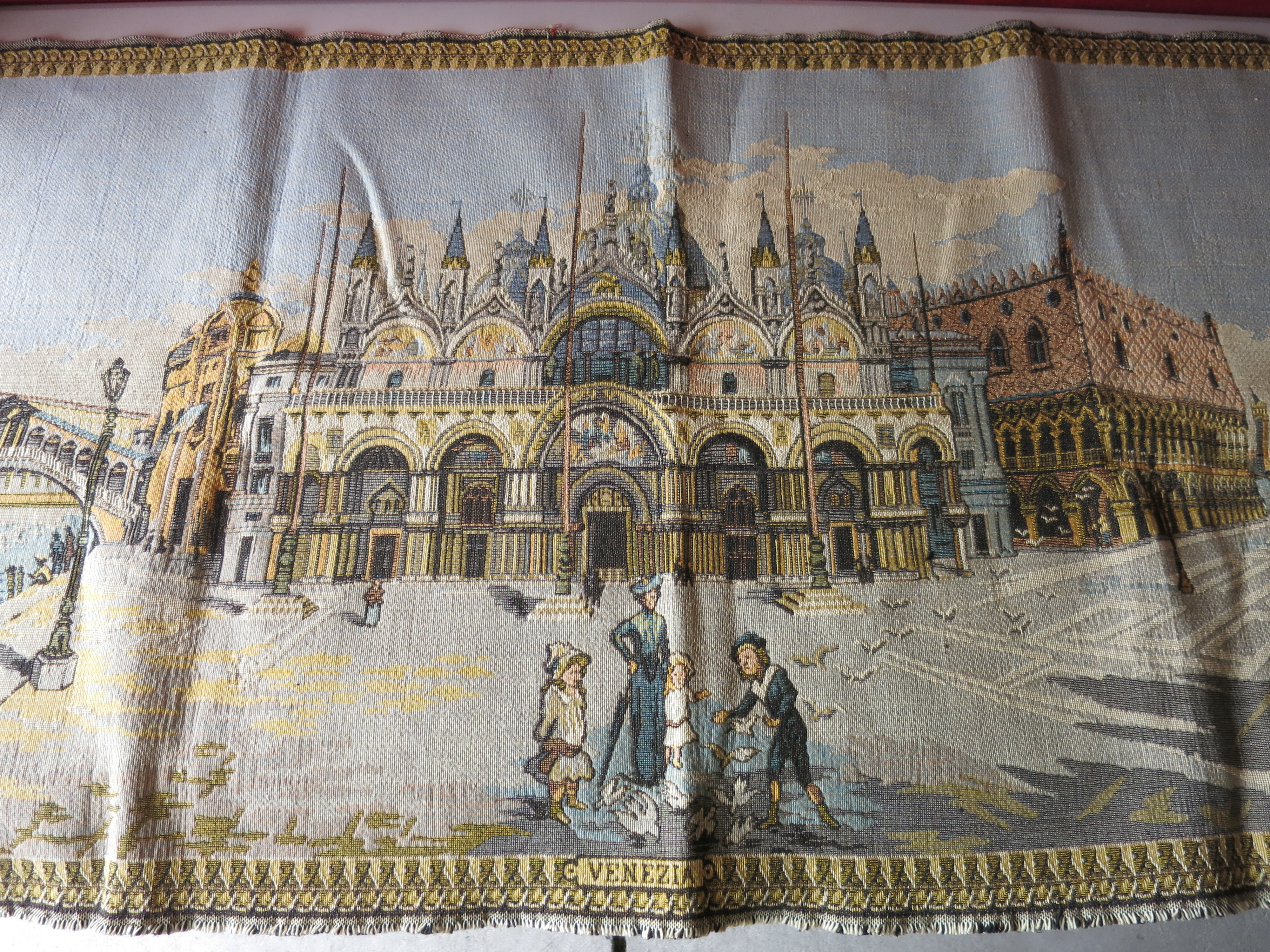 Antique Tapestry Venezia Italy St. Marks Basilica Cathedral