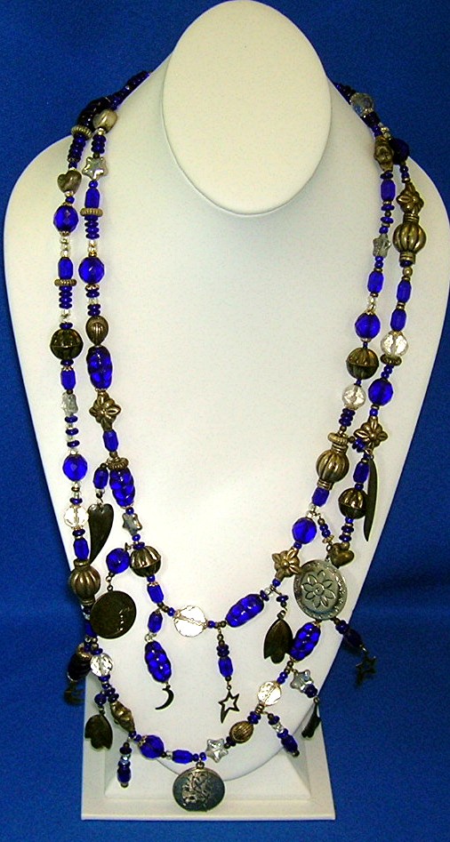 Blue White Silver Trinkets Glass Crystal Treasure Bead