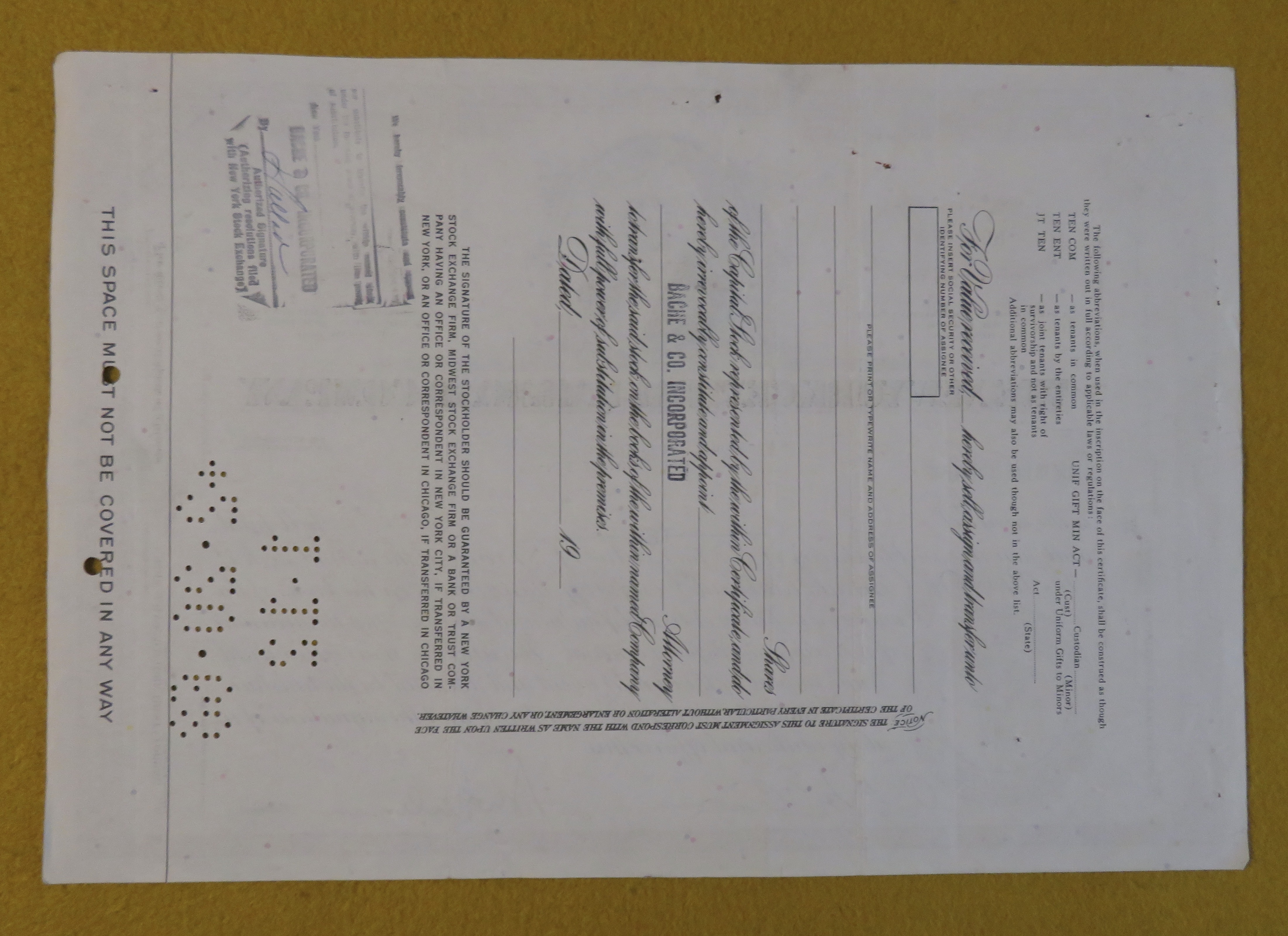 1967 New York Central Railroad Co Stock Certificate