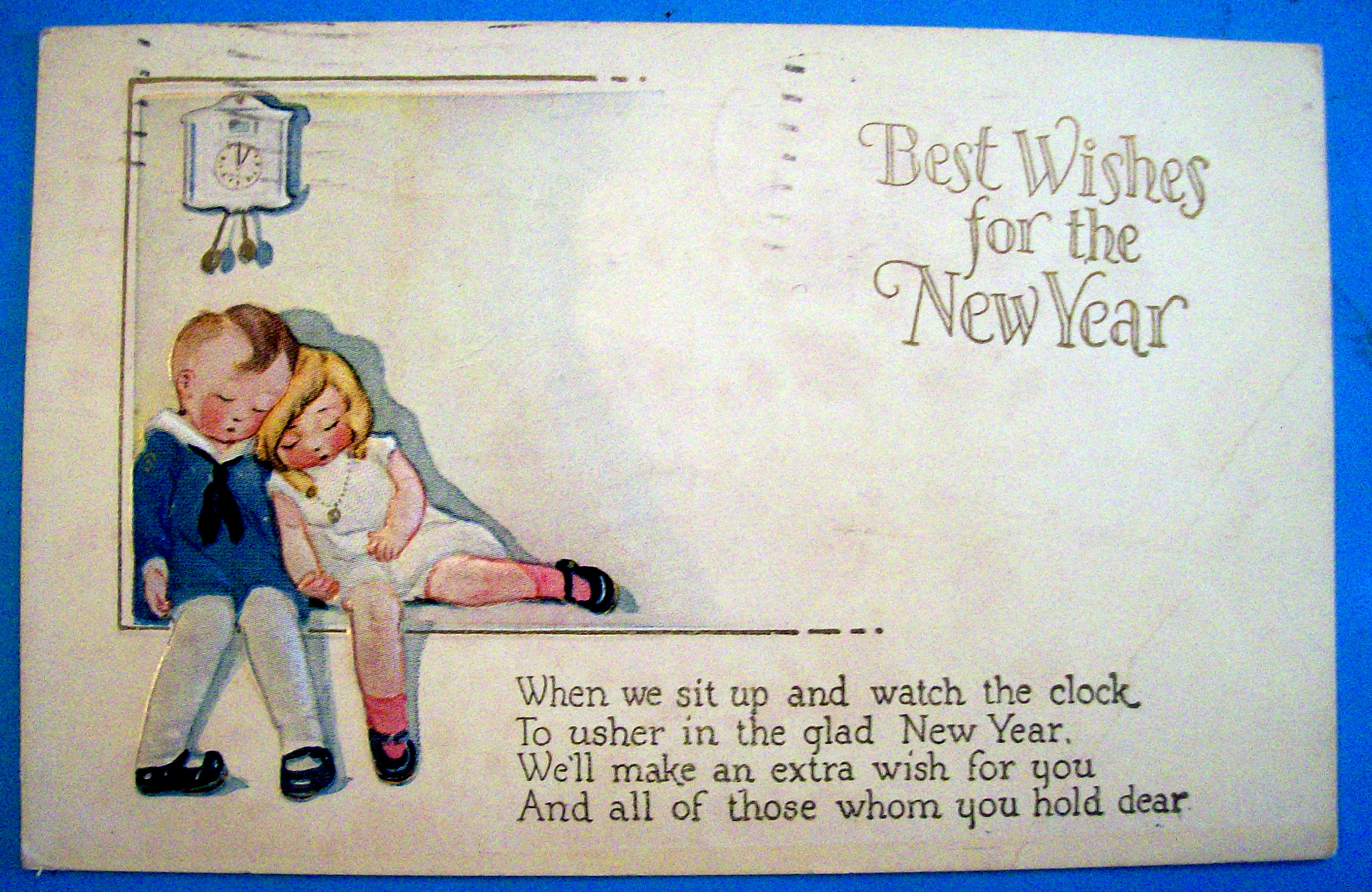 Best Wishes For The New Year Postcard (Two Children)