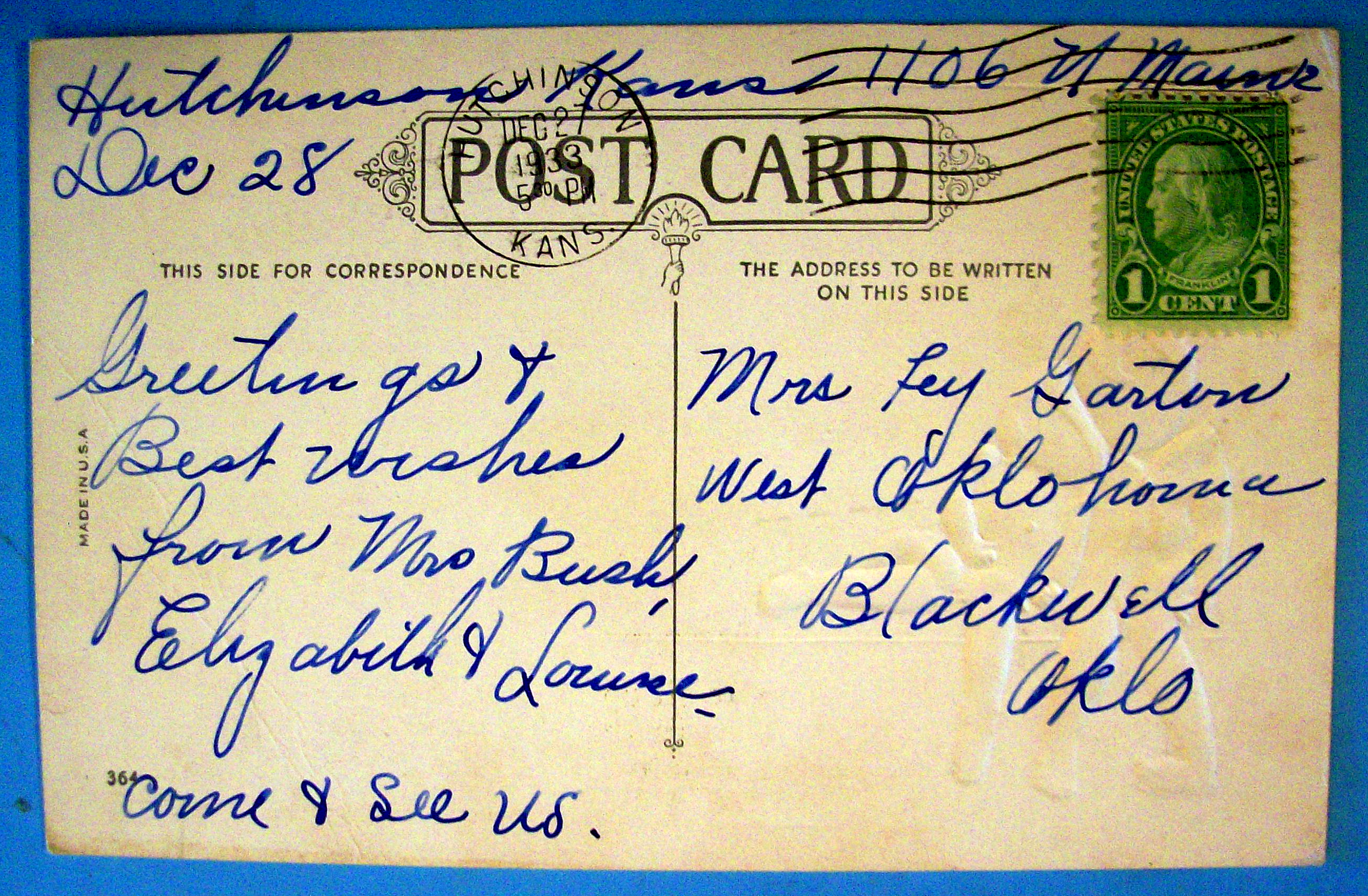 Best Wishes For The New Year Postcard (Two Children)