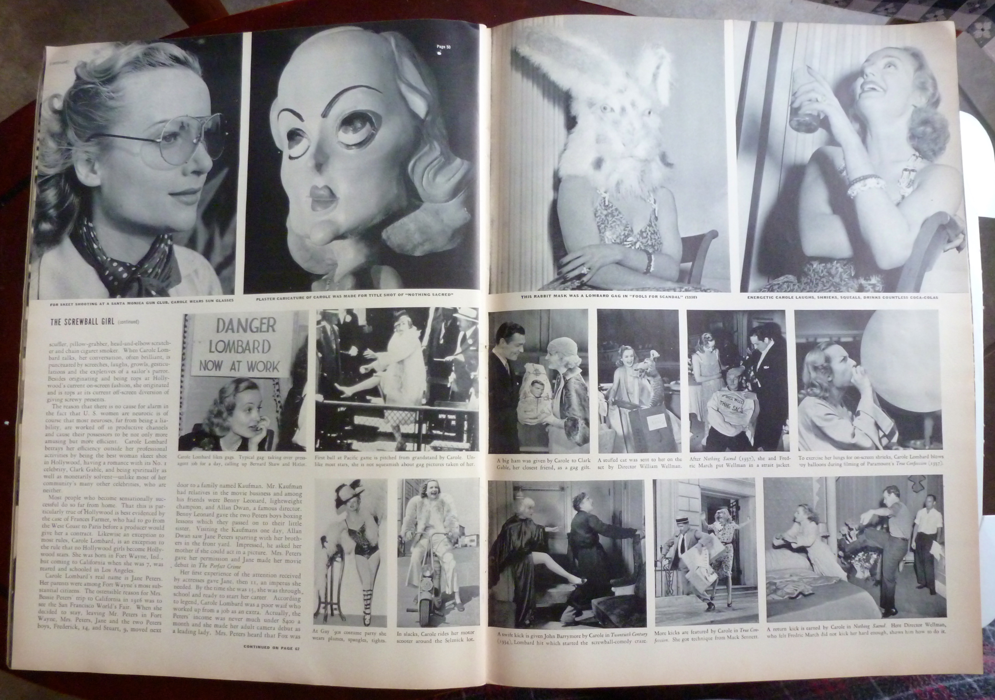 Life Magazine October 17, 1938 Carole Lombard