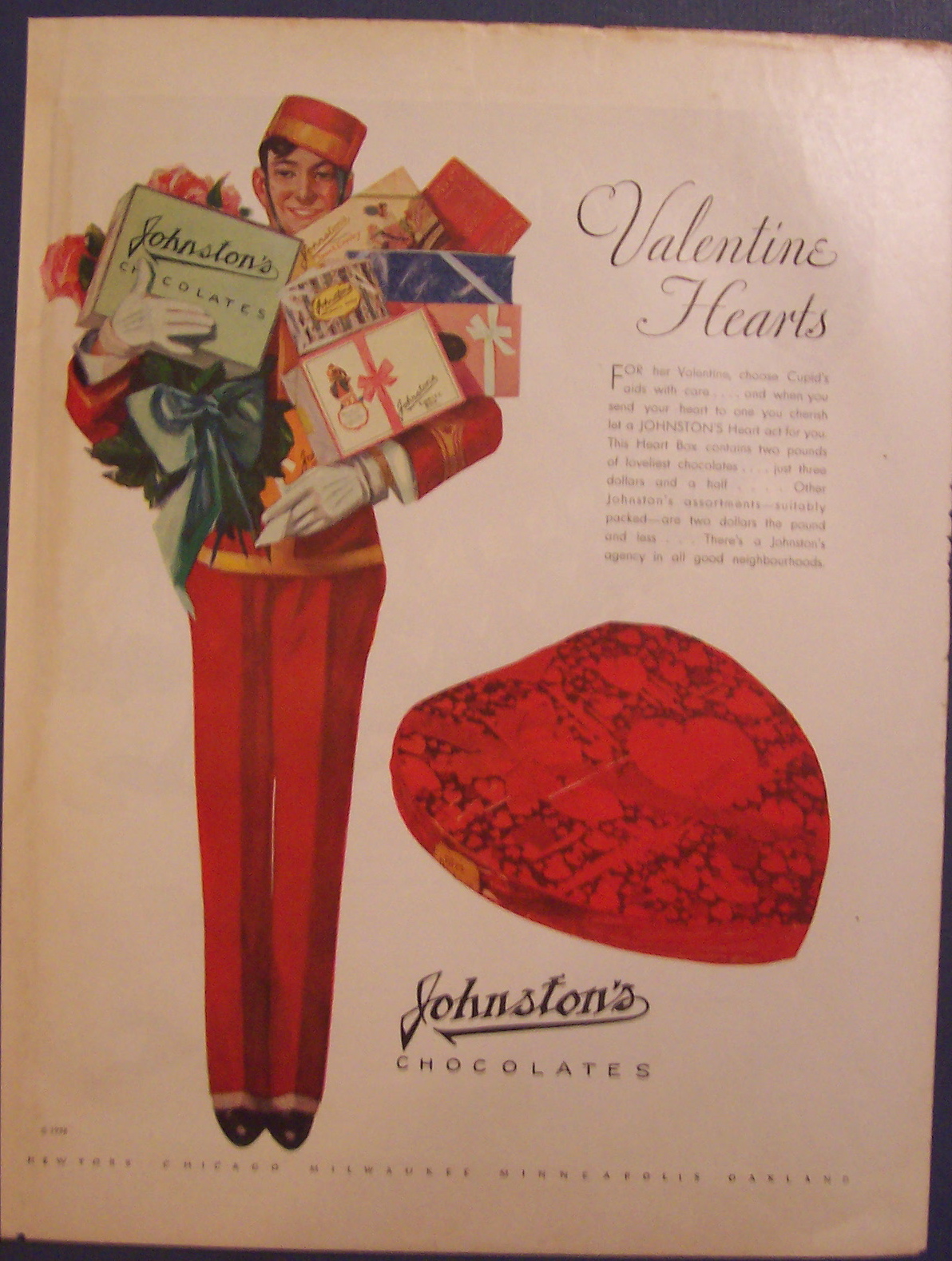 Vintage Ad: 1930 Johnston's Chocolates