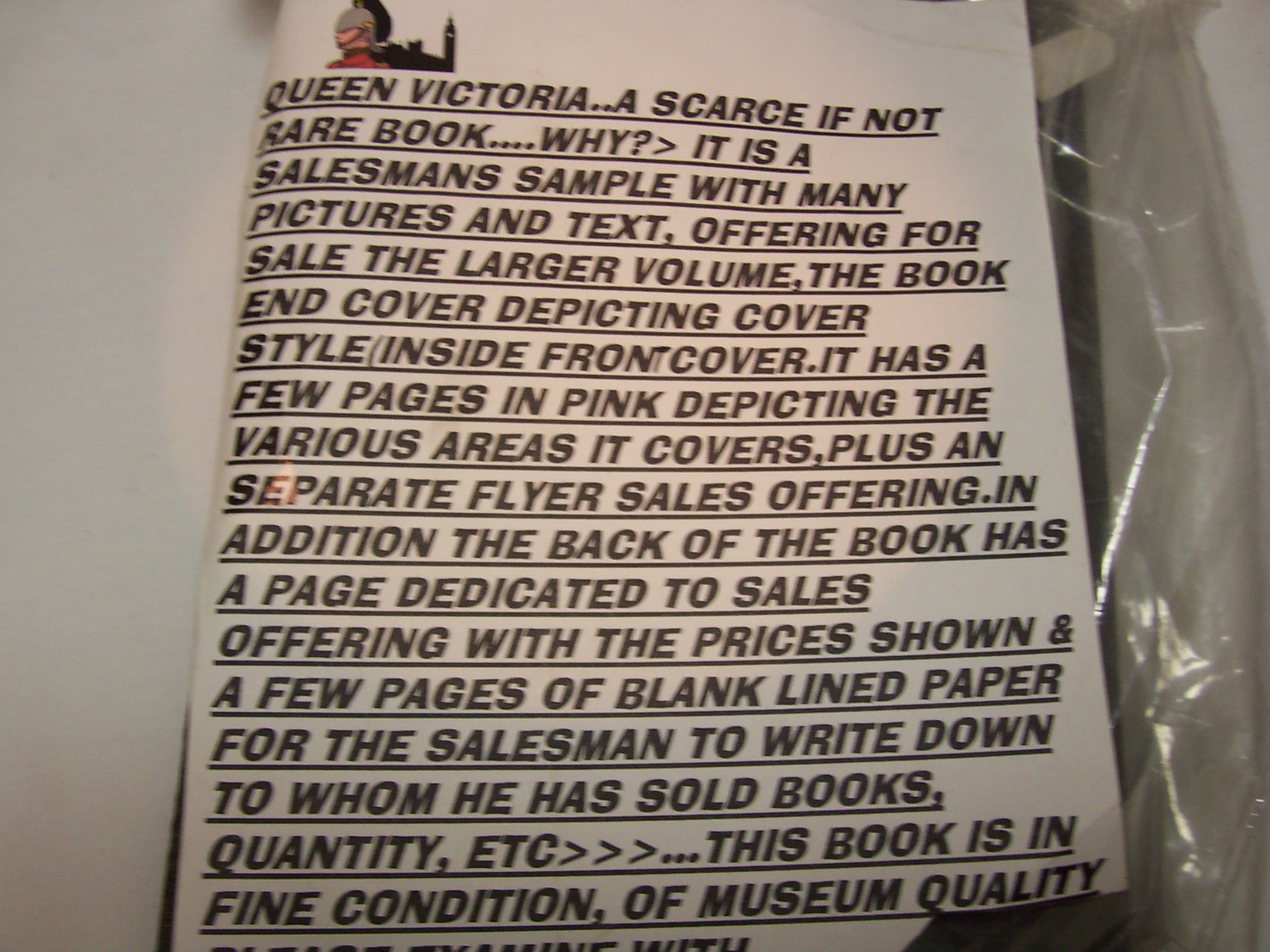 Life Queen Victoria Salesman's Sample 1901