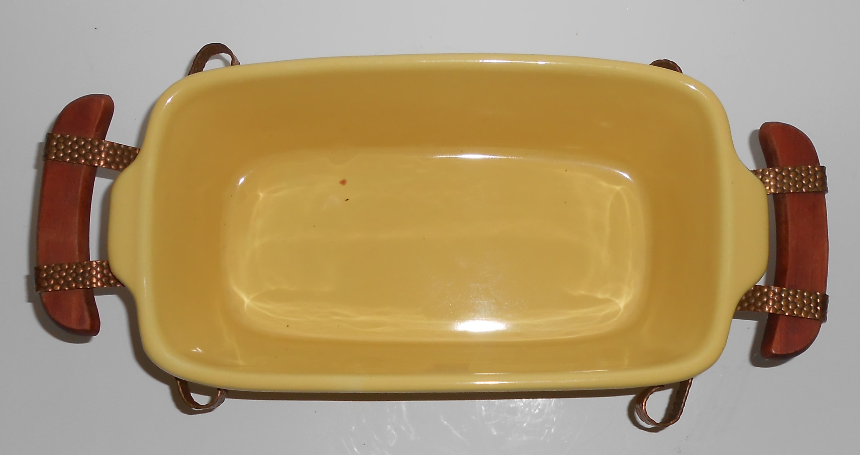 VINTAGE Bauer Pottery Gloss Pastel Kitchenware Yellow L